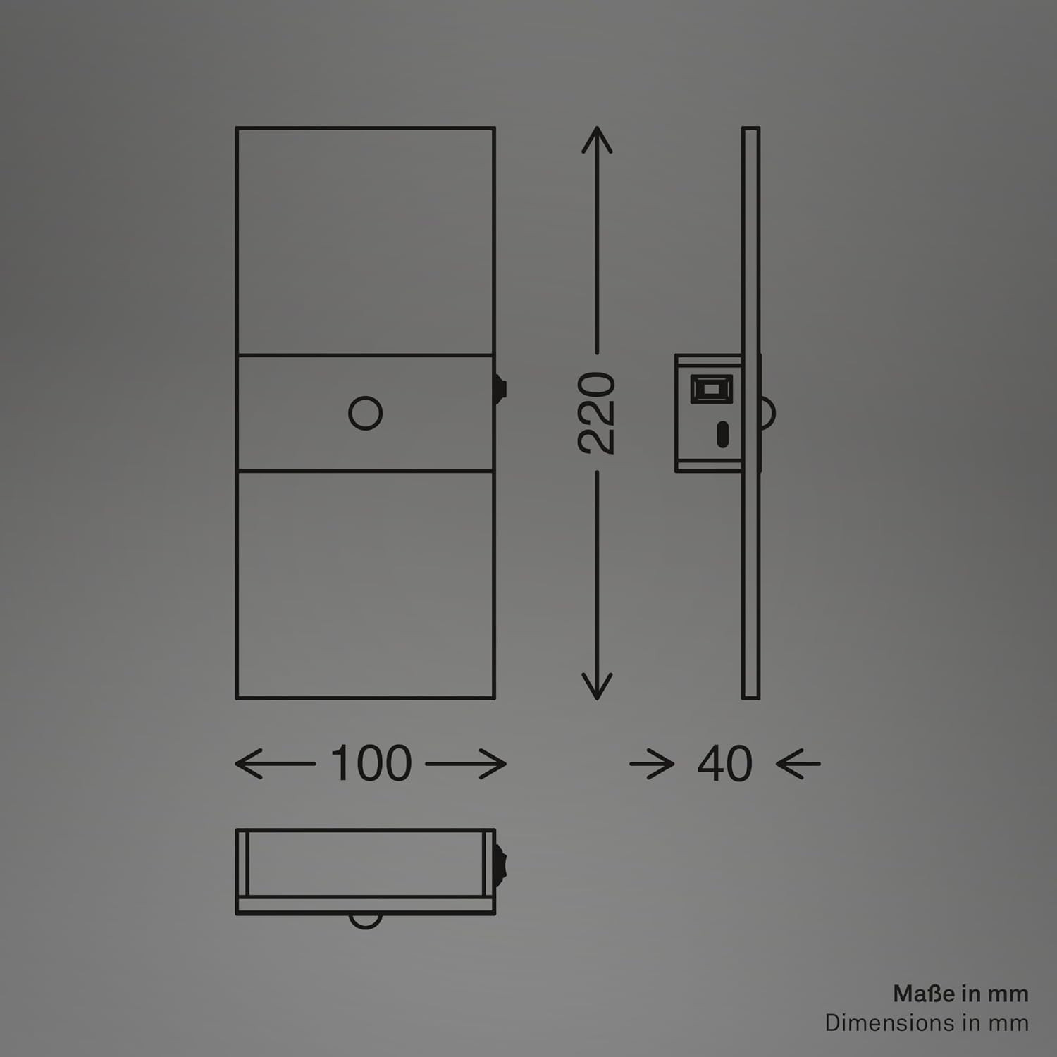 APPLIQUE LED C/SENSORE 1W 2.7K NERO