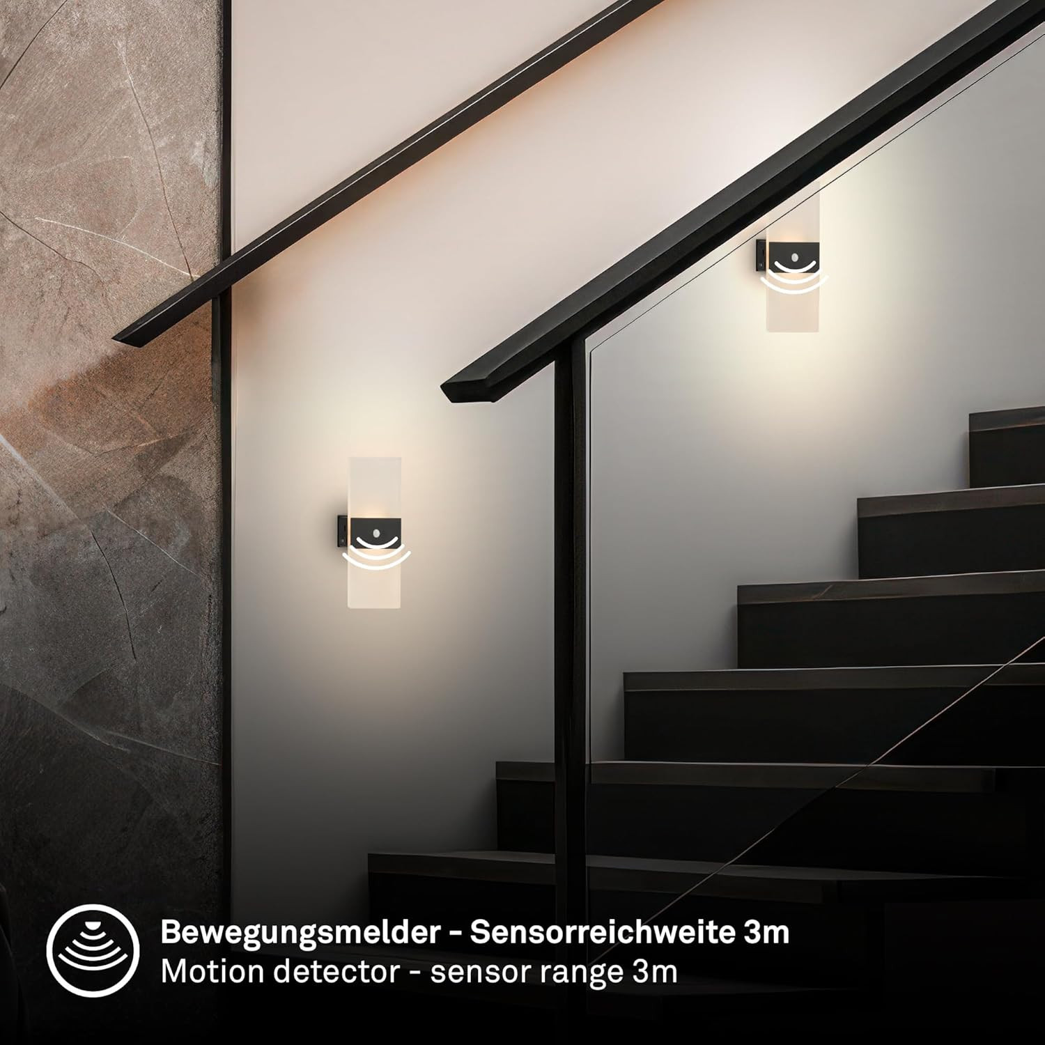 APPLIQUE LED C/SENSORE 1W 2.7K NERO