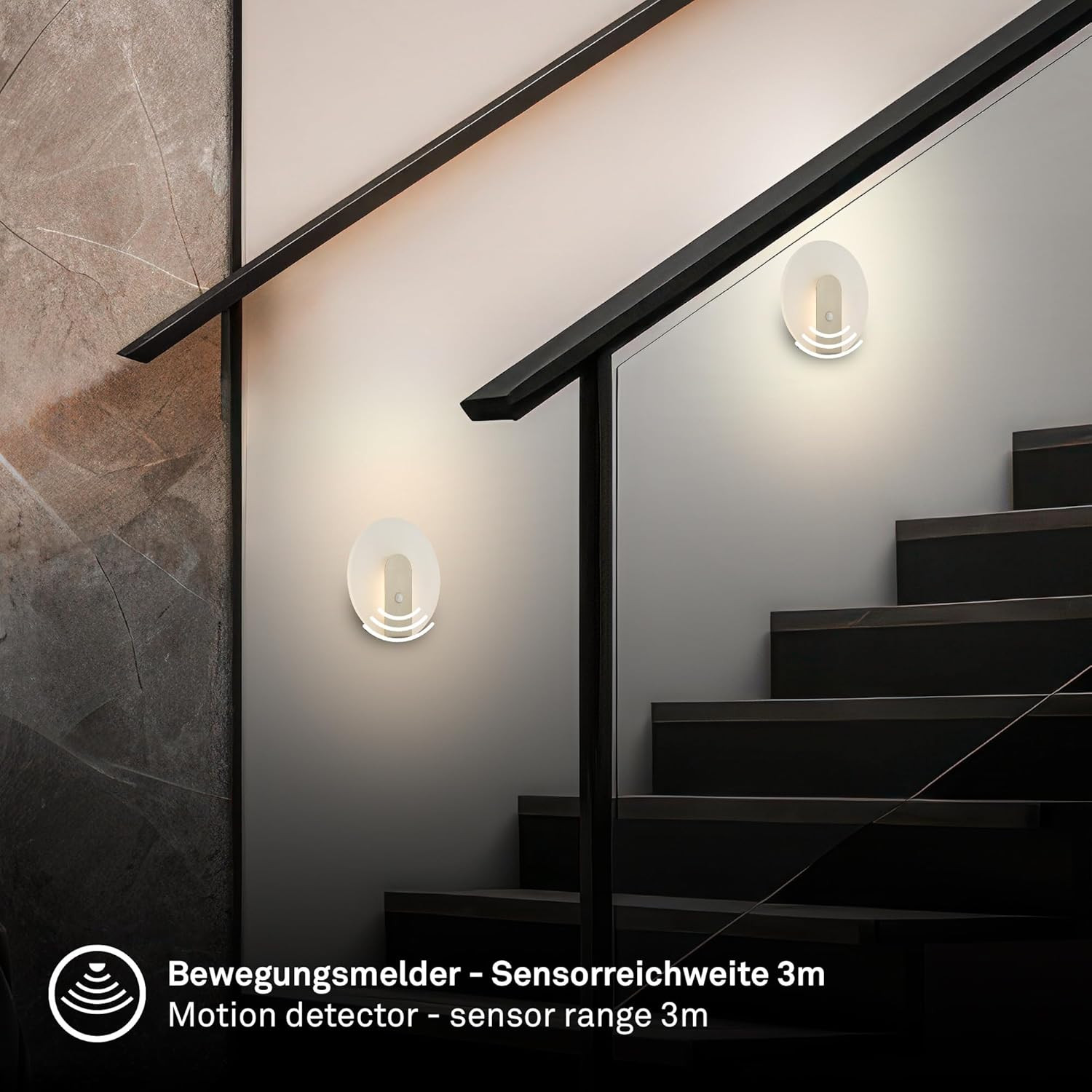 APPLIQUE LED C/SENSORE 1W 2.7K NERO