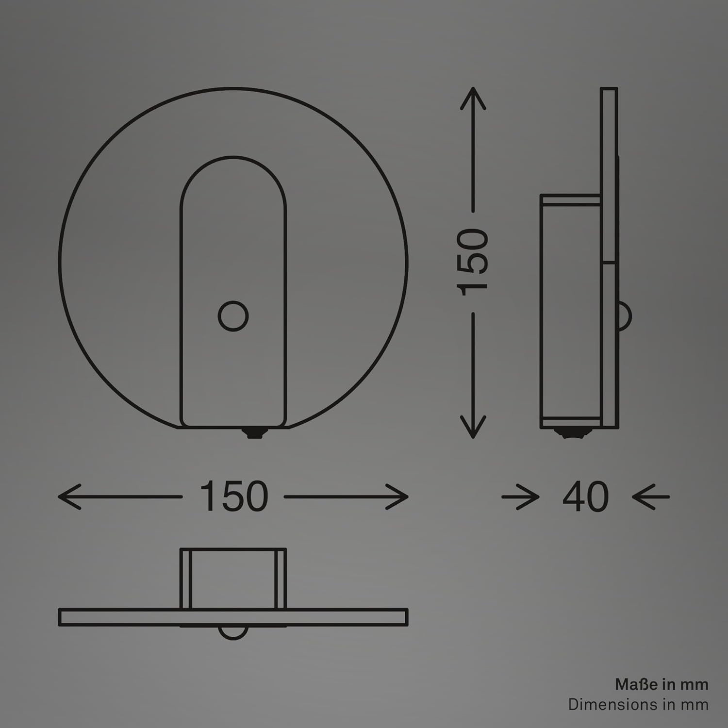 APPLIQUE LED C/SENSORE 1W 2.7K NERO