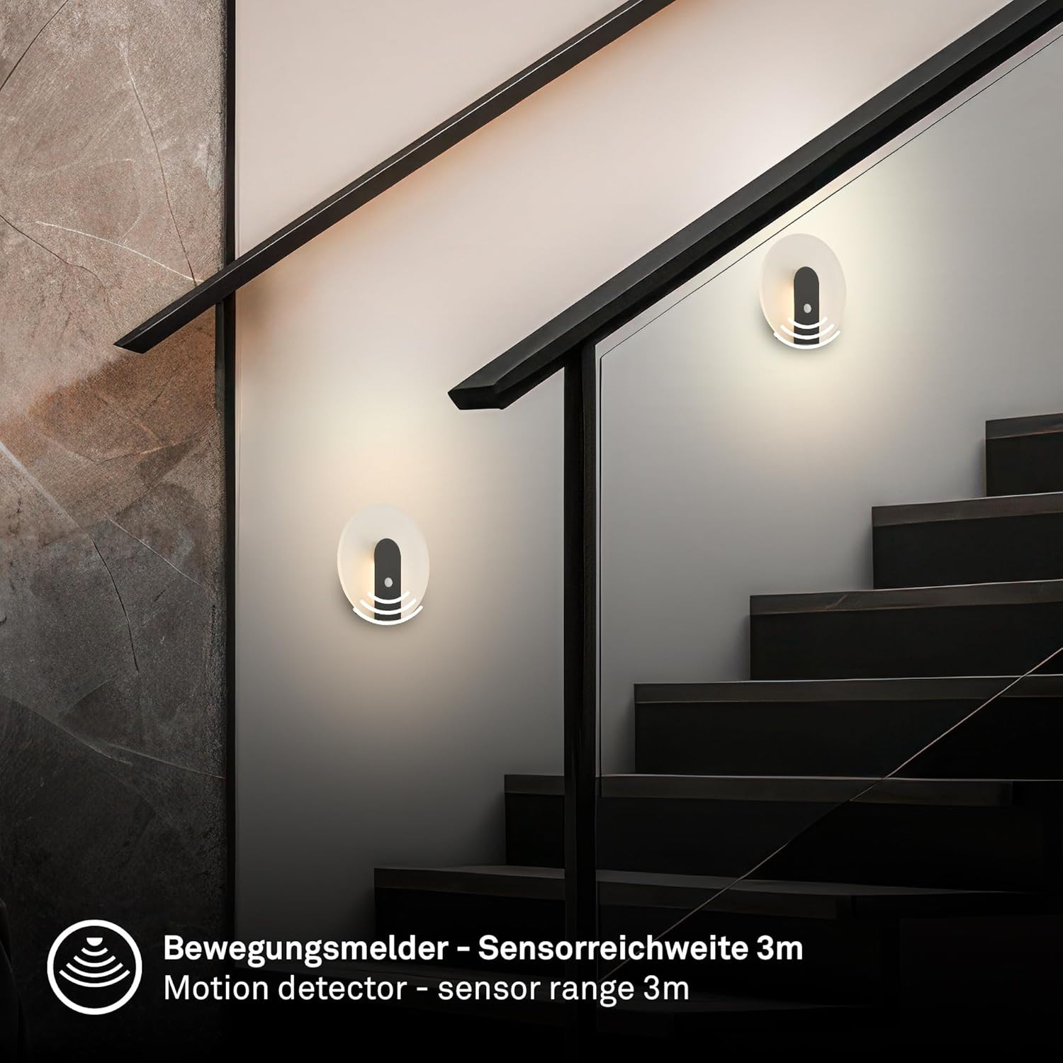 APPLIQUE LED C/SENSORE 1W 2.7K NERO