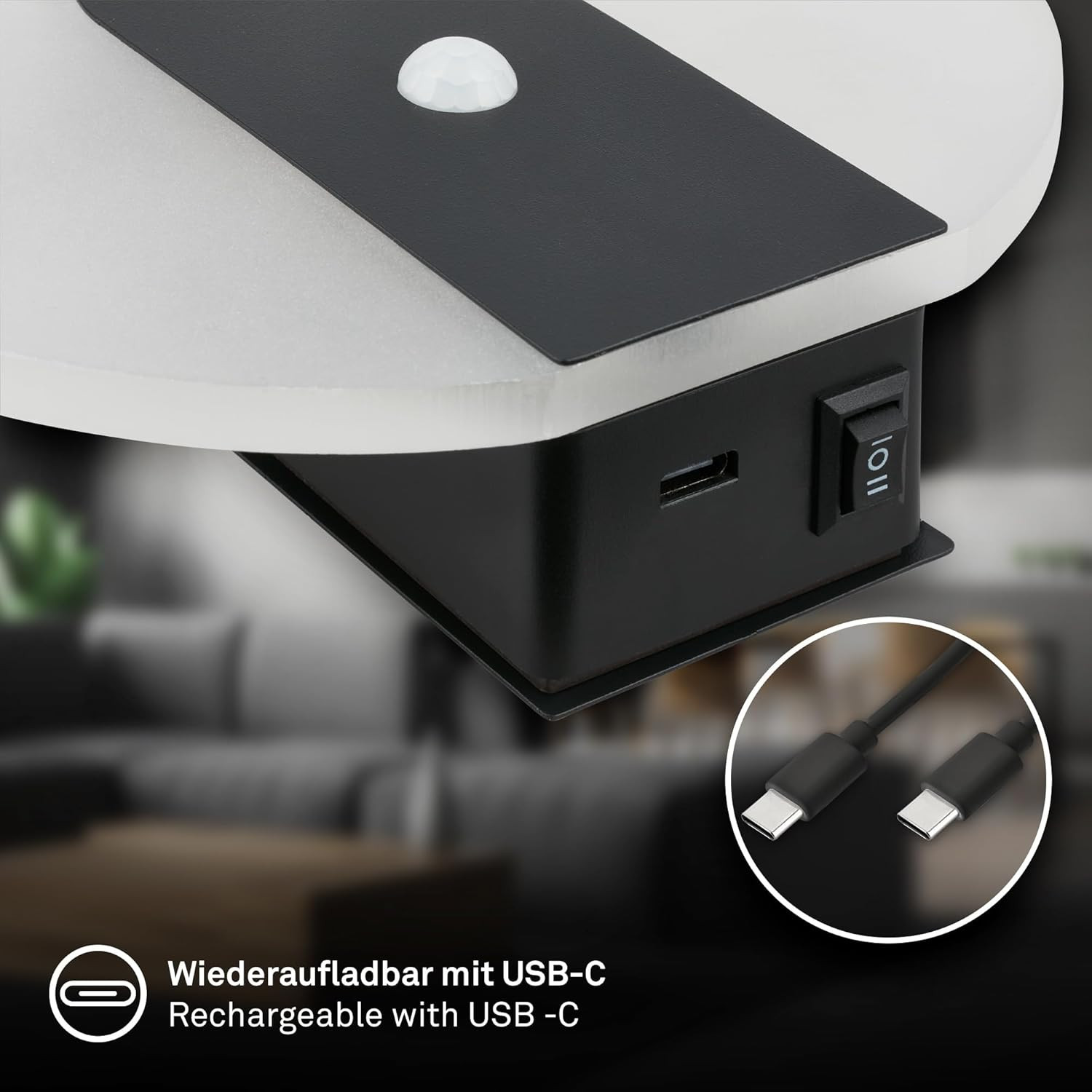 APPLIQUE LED C/SENSORE 1W 2.7K NERO