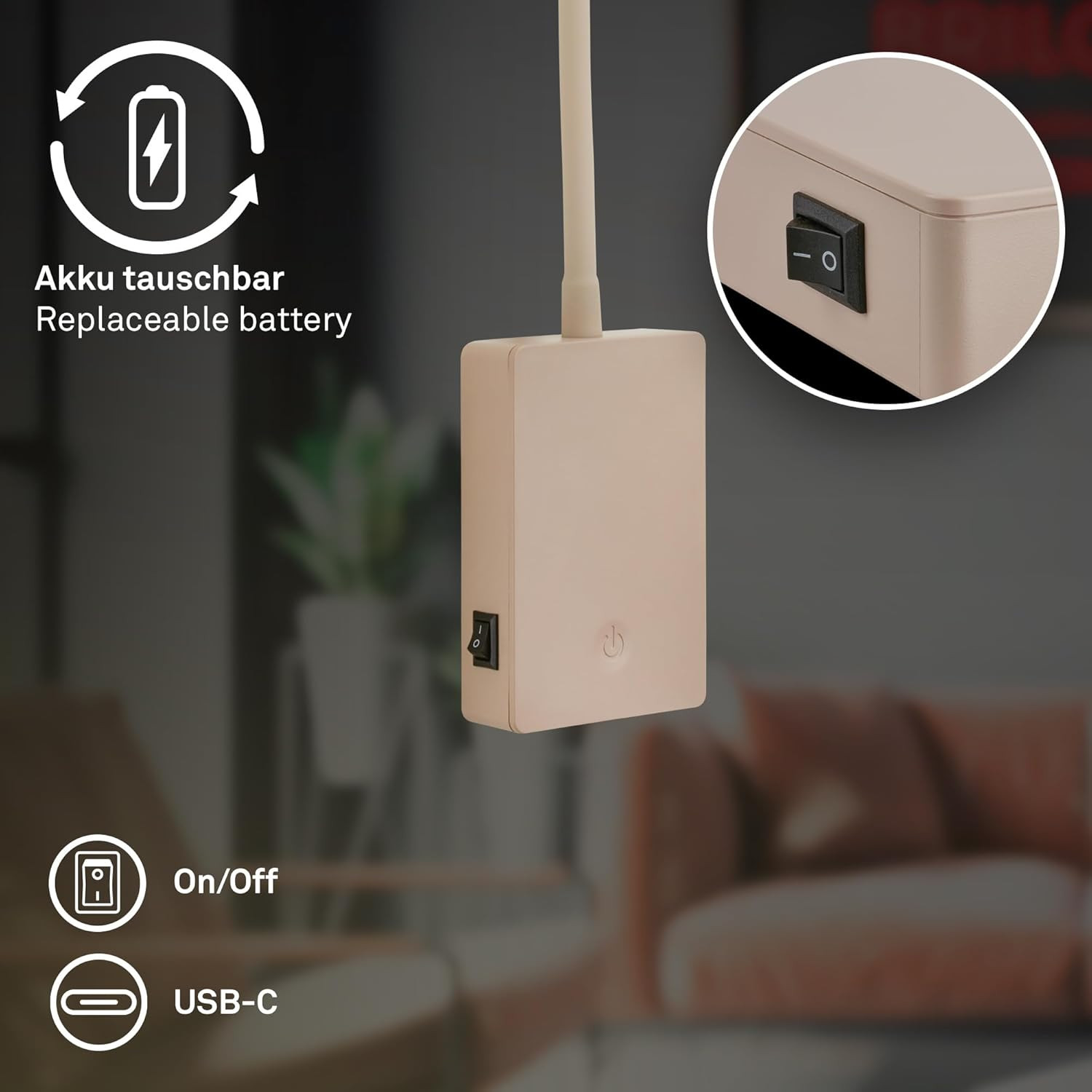 LUCE NOTTURNA LED 2W 3K DIMM.BEIGE