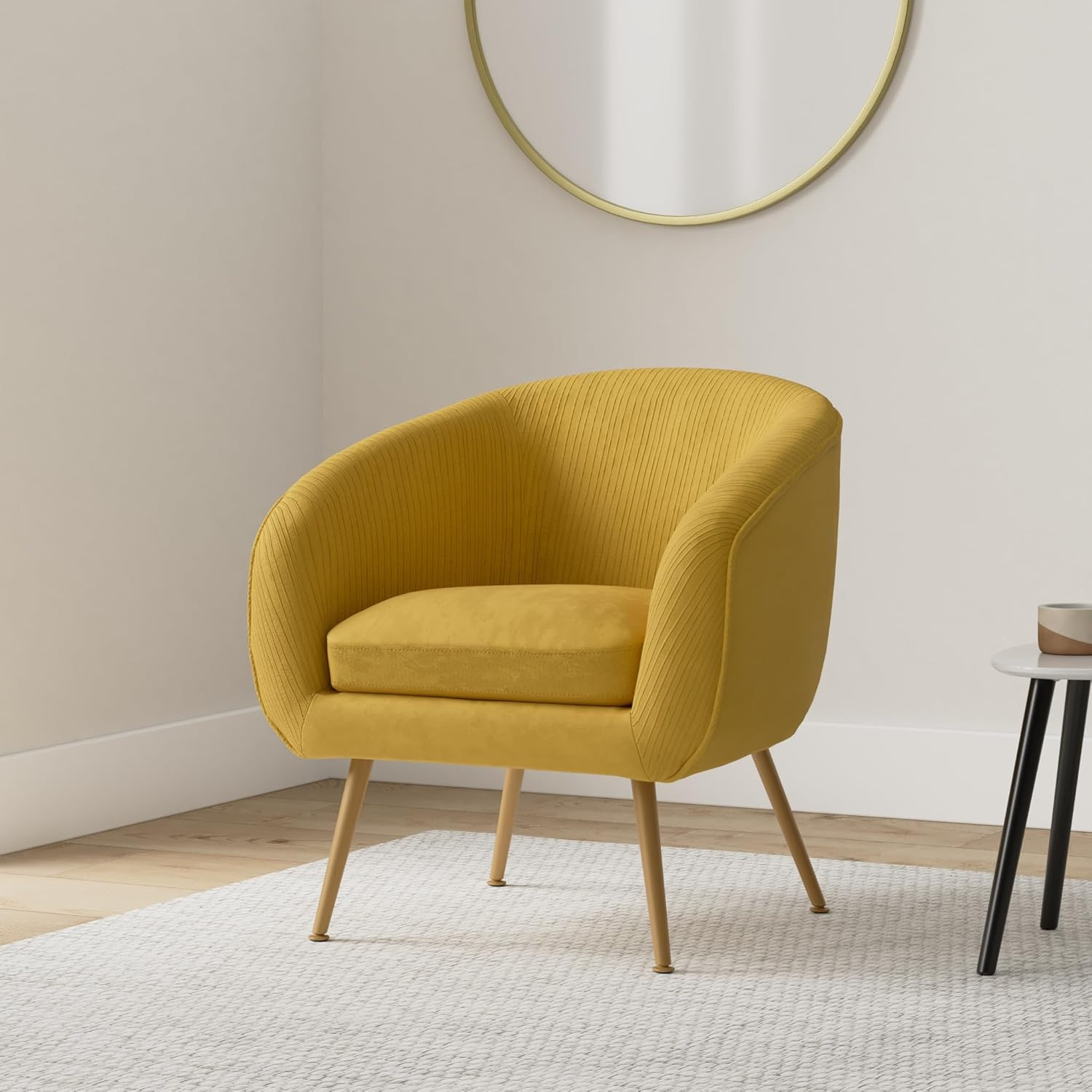 POLTRONA SOLARO VELLUTO OCRA