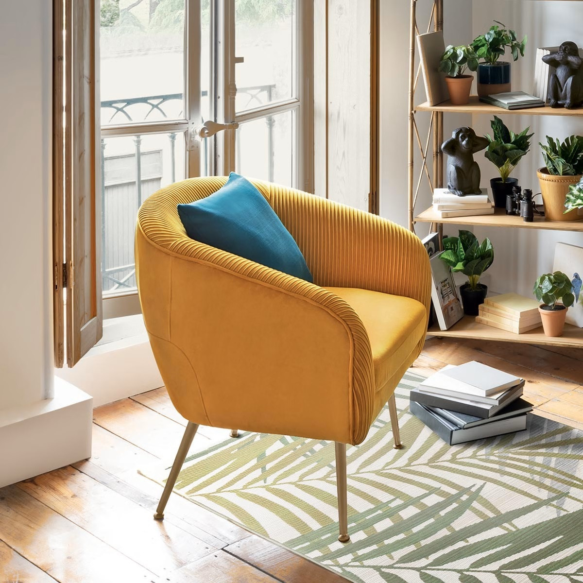 POLTRONA SOLARO VELLUTO OCRA