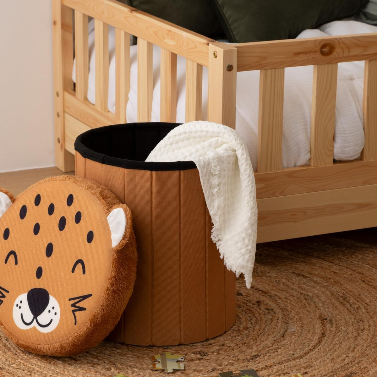 POUF PIEGHEVOLE LEOPARDO D.30X38O