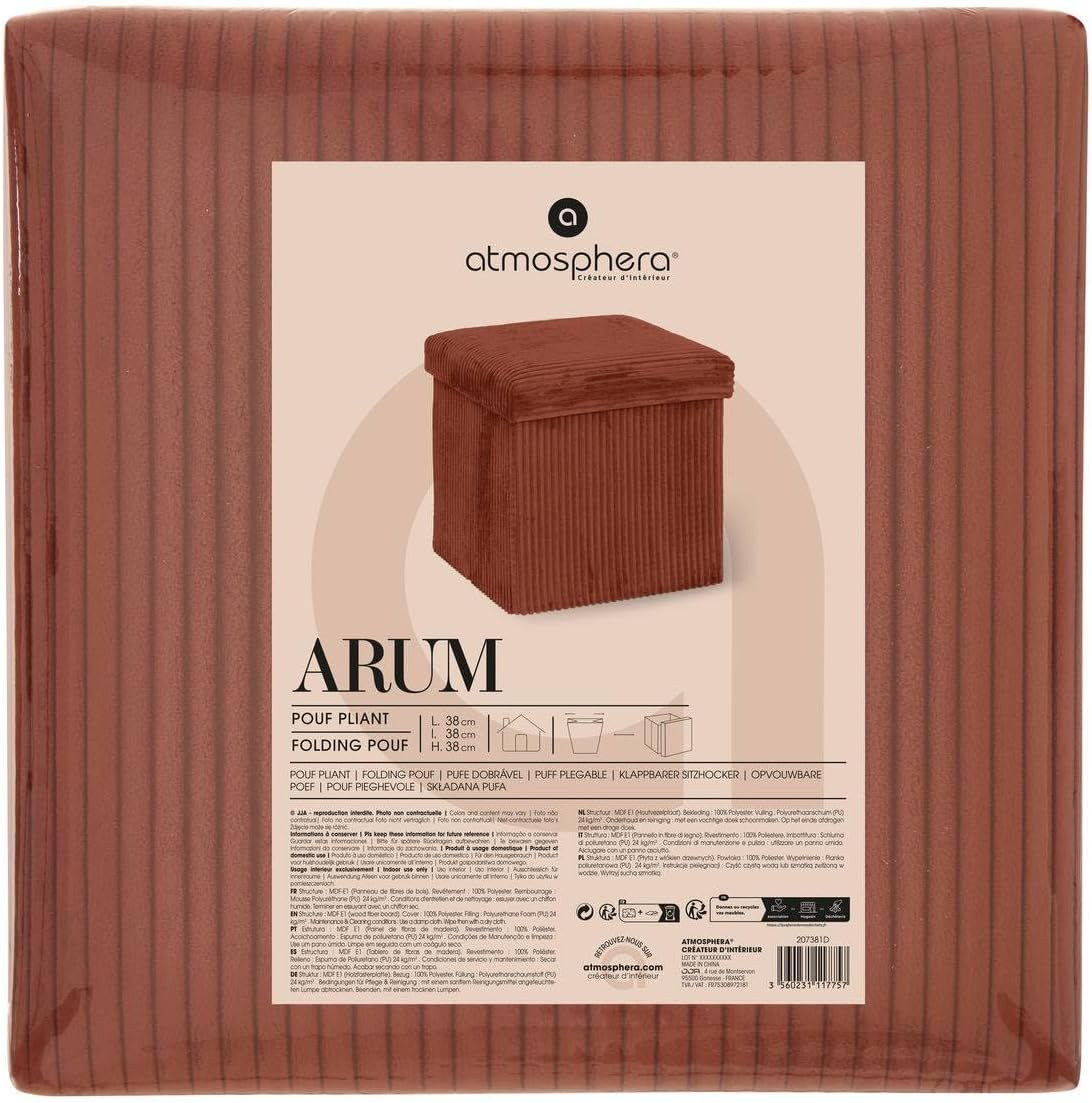 POUF PIEGHEVOLE ARUM CM.38X38 ROSSO