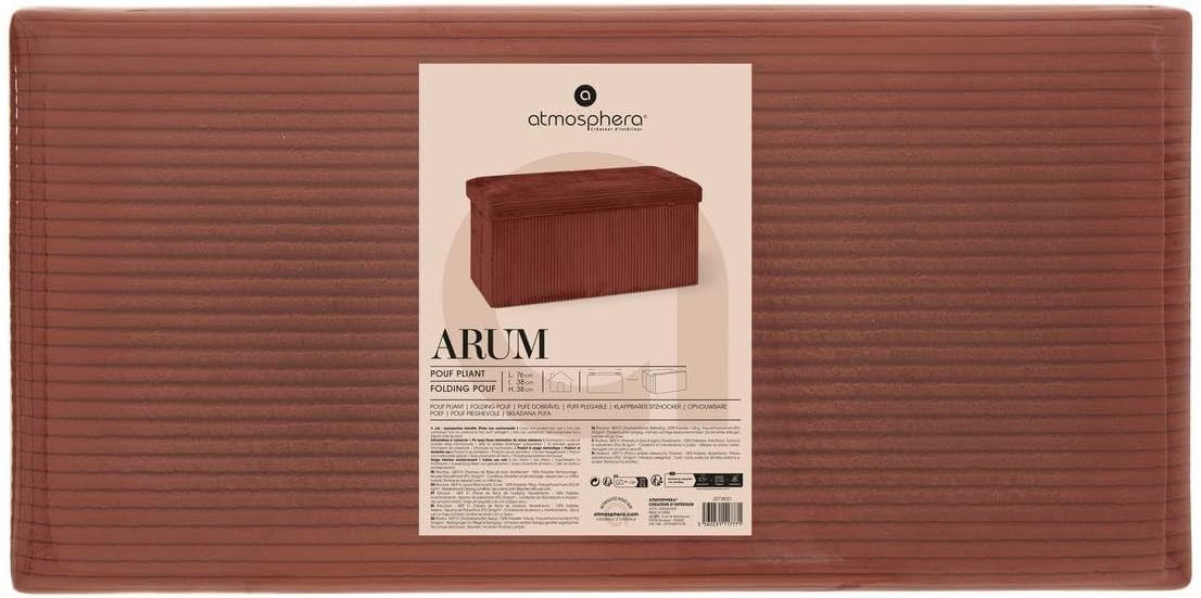 POUF PIEG.ARUM COSTE CM.76X38 ROSSO