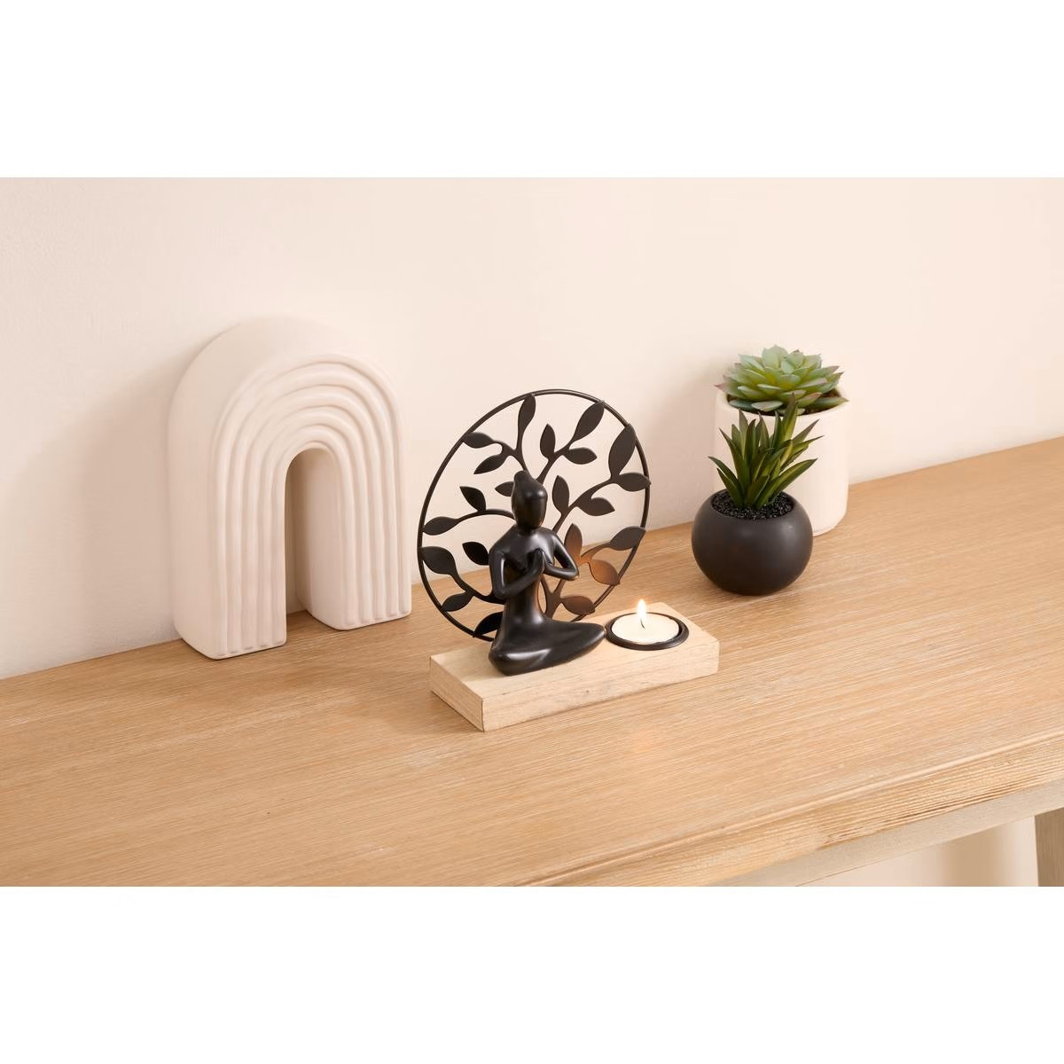 P/CANDELA YOGI CM.15X6X16 LEGNO/METALLO ASS.