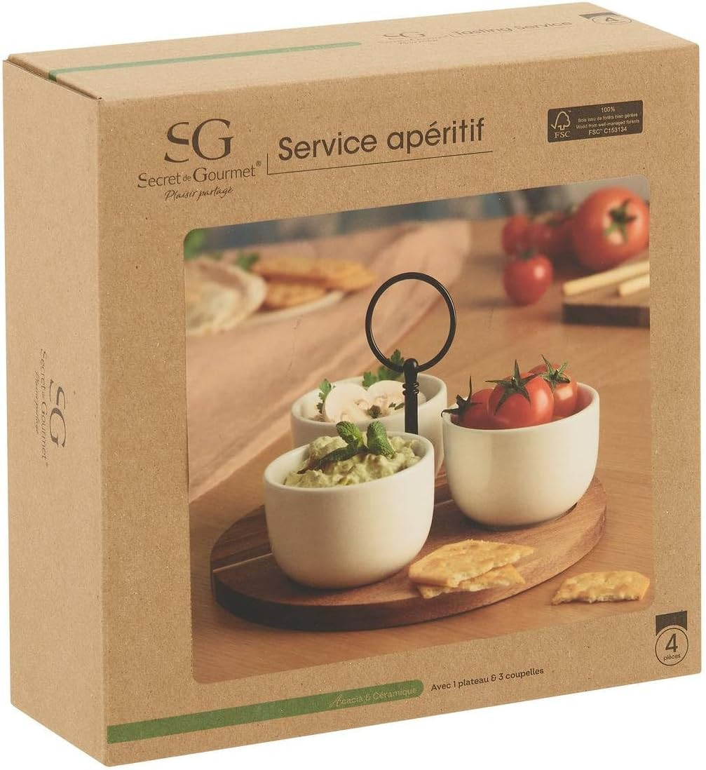 *SERV.APERITIVO ELEGANCE 4PZ.BIANCO