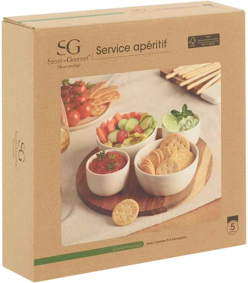 *SERV.APERITIVO ELEGANCE 5PZ.BIANCO