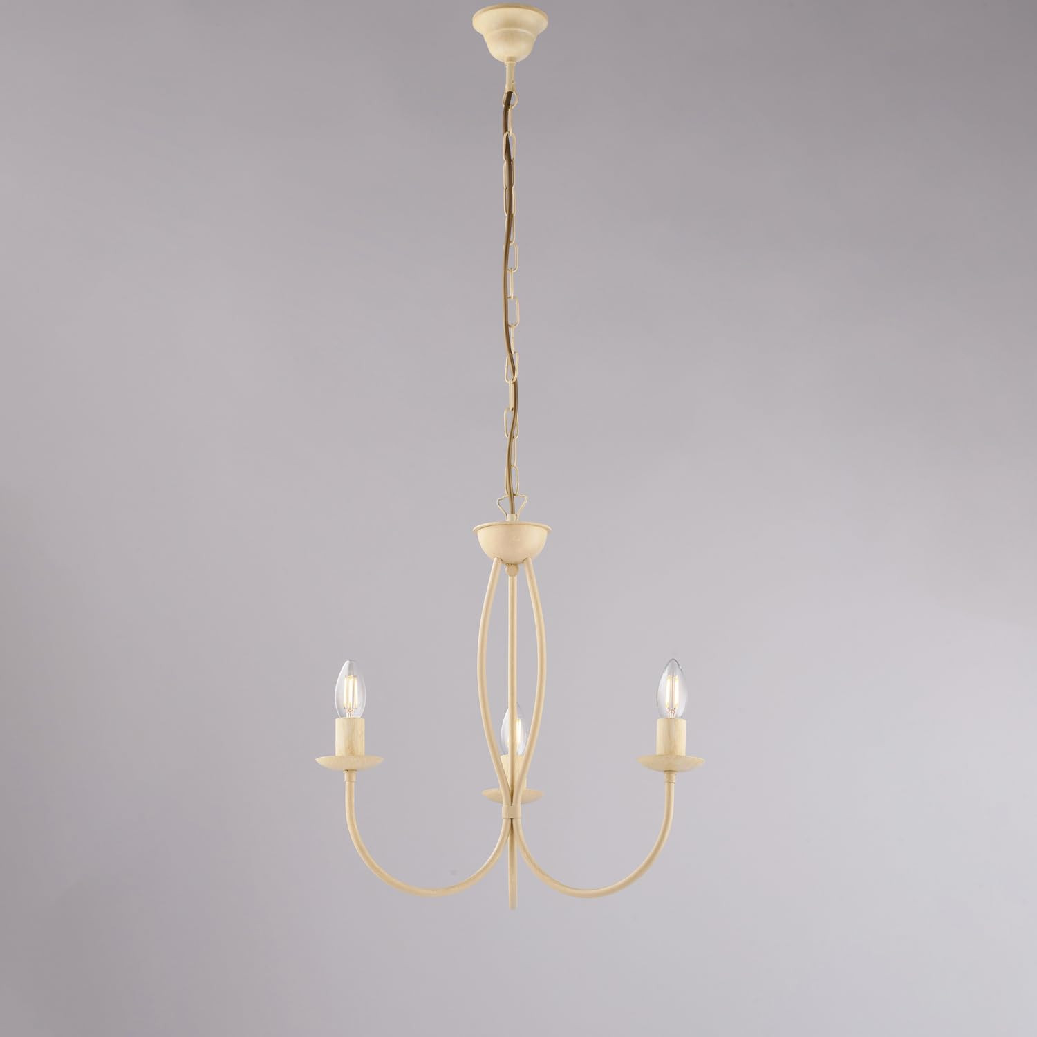 LAMPADARIO IN FERRO 3XE14 42W AVORIO