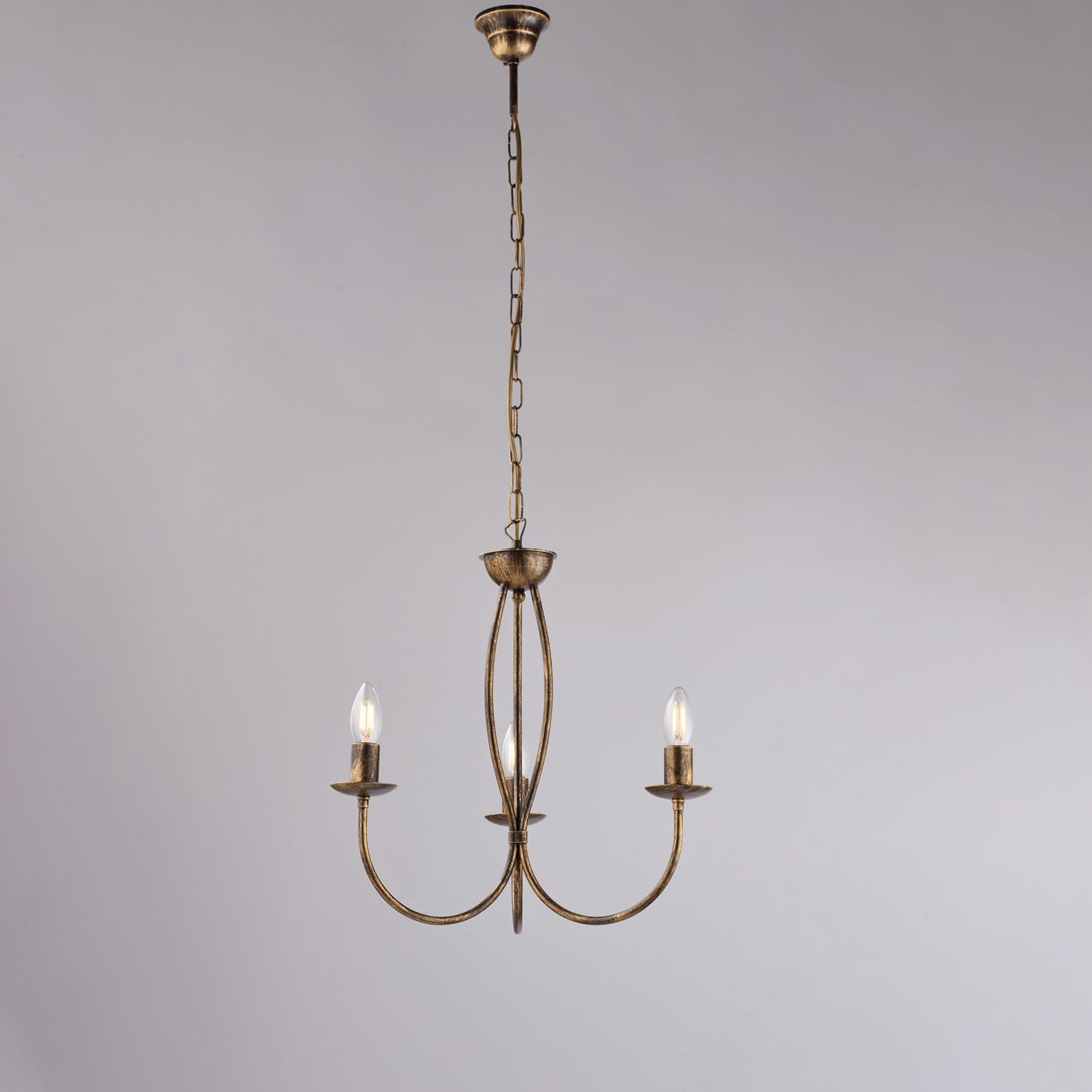 LAMPADARIO IN FERRO 3XE14 42W M/ORO