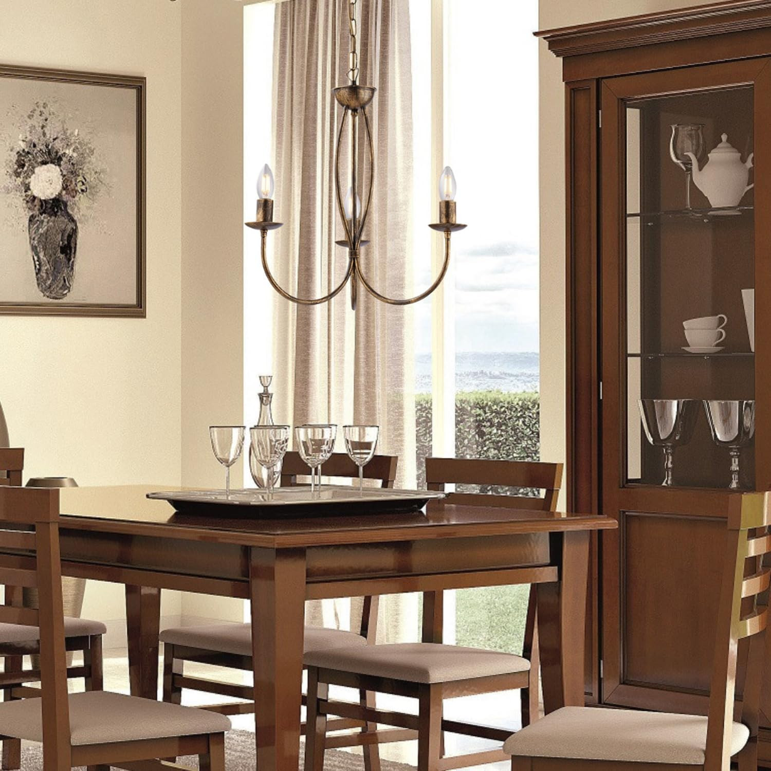 LAMPADARIO IN FERRO 3XE14 42W M/ORO