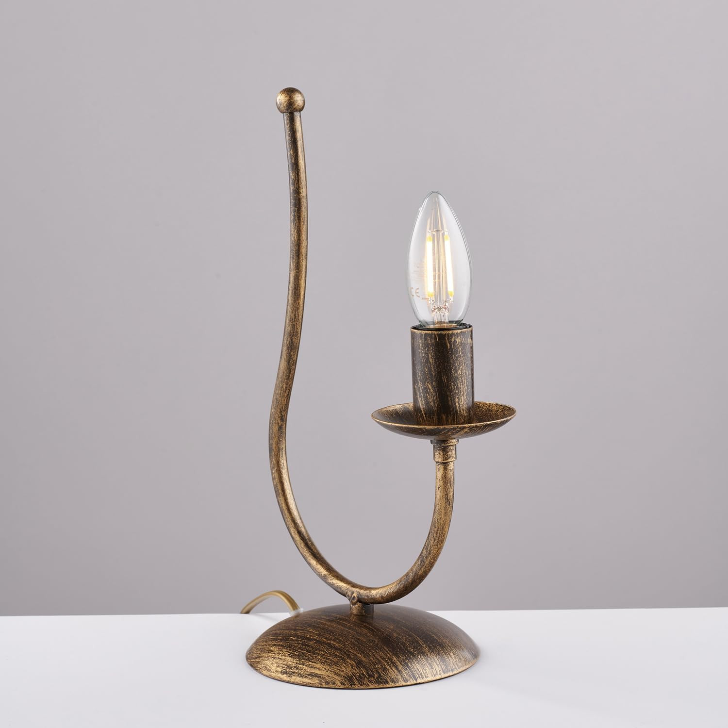 LUMETTO IN FERRO 1XE14 42W MARRONE/ORO