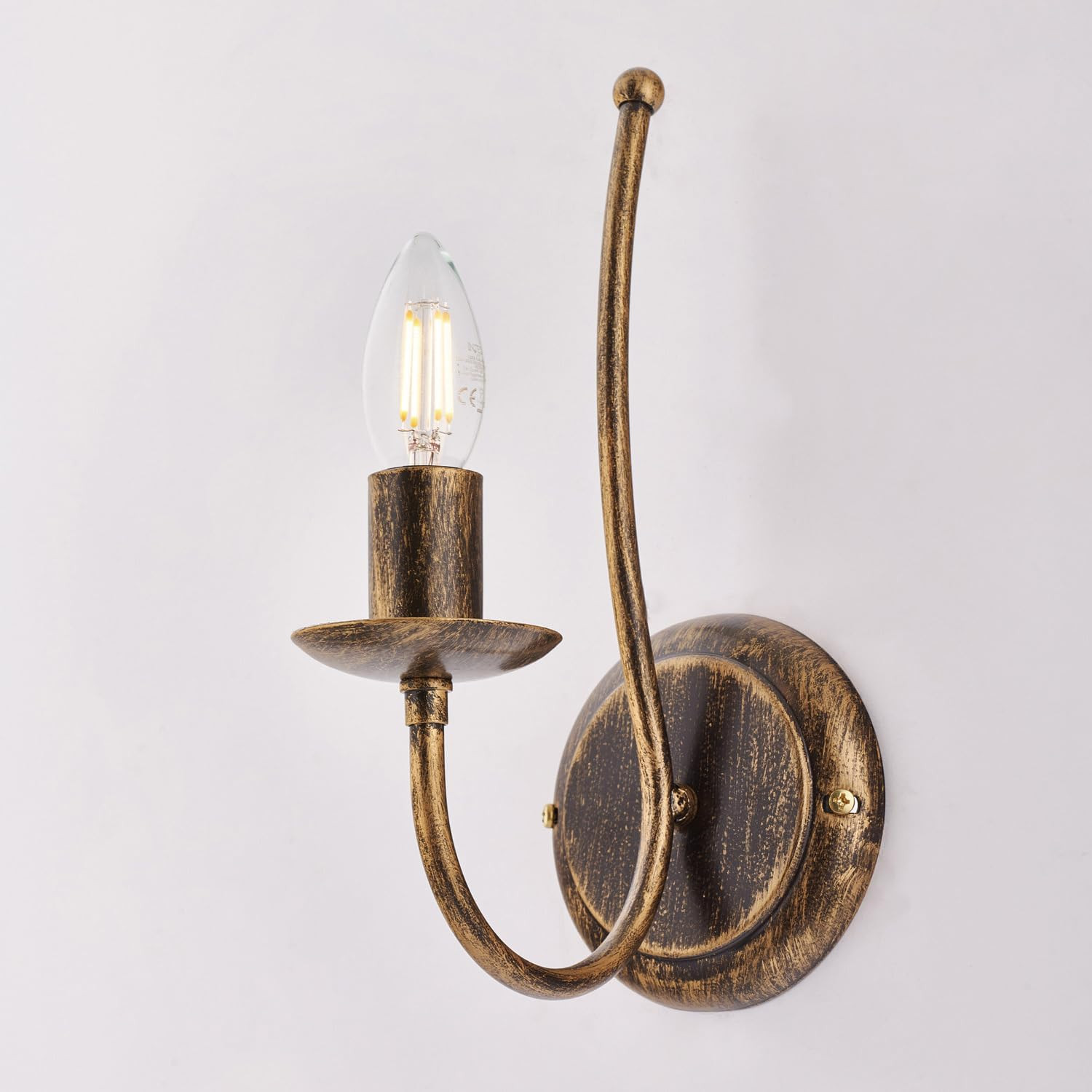 APPLIQUE IN FERRO 1XE14 42W MARRONE/ORO