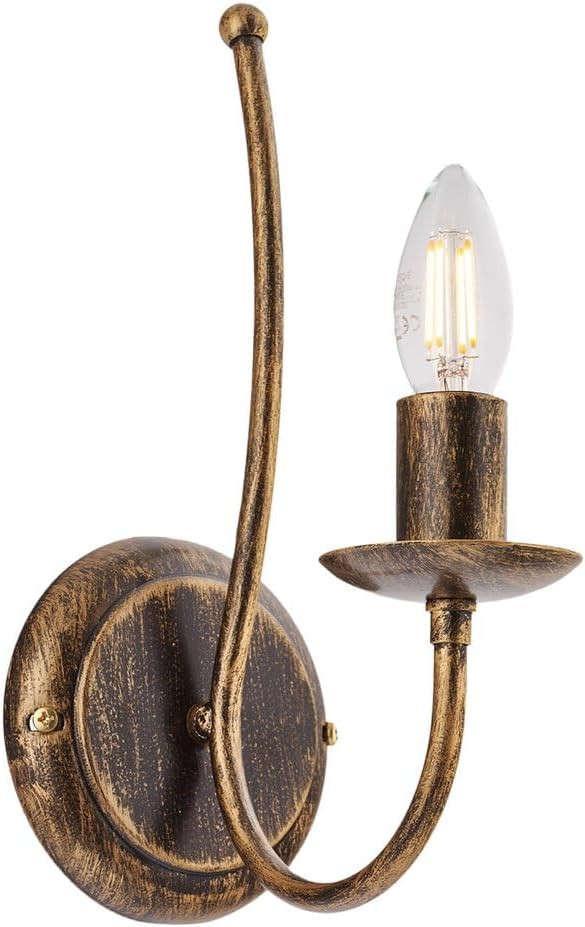 APPLIQUE IN FERRO 1XE14 42W MARRONE/ORO