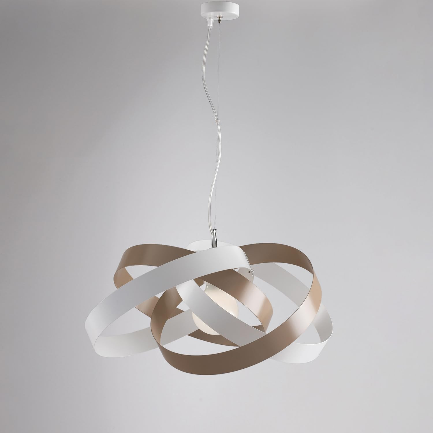 SOSPENSIONE IN FERRO 1XE27 D.54 BIANCO/TORTORA