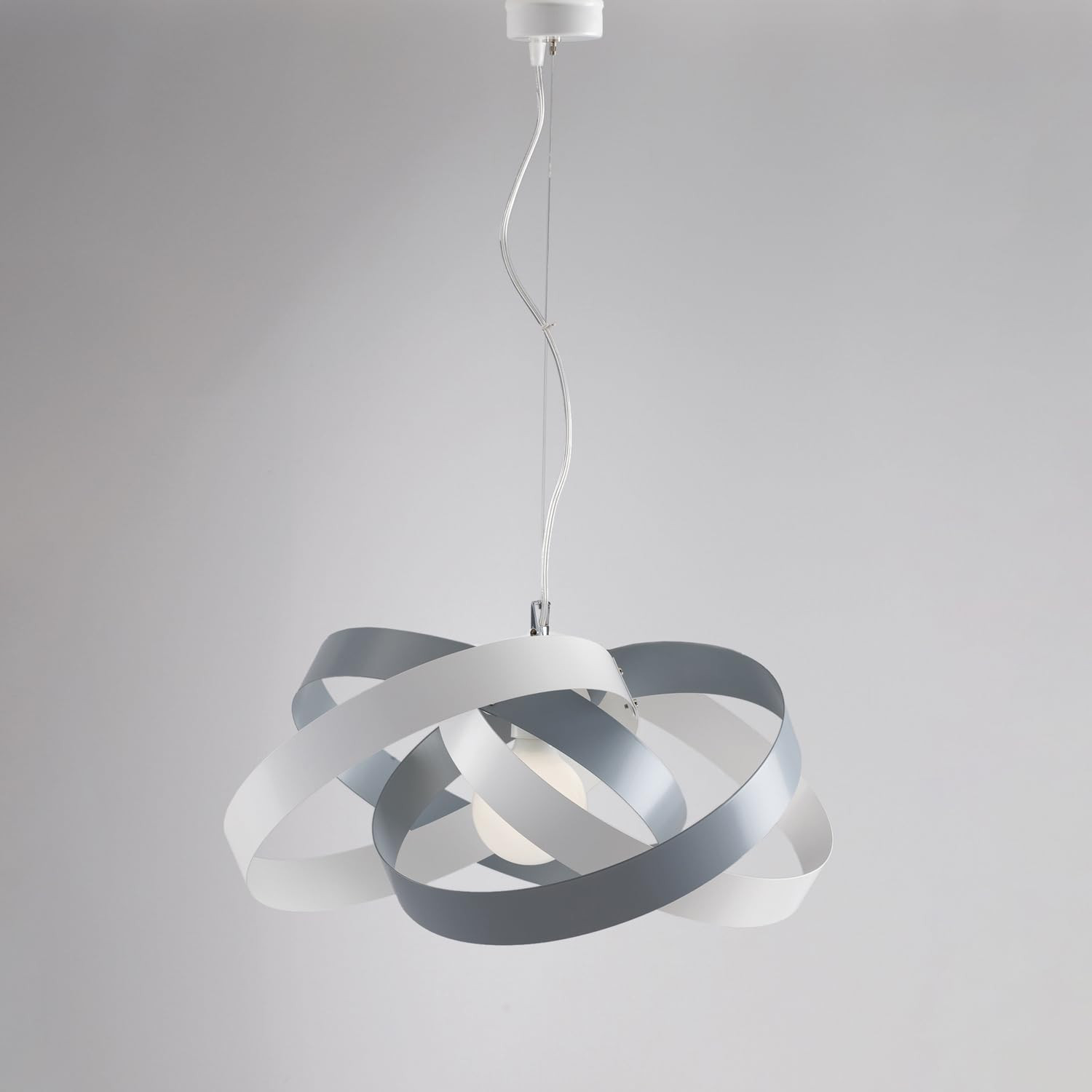 SOSPENSIONE IN FERRO 1XE27 B/GRIGIO