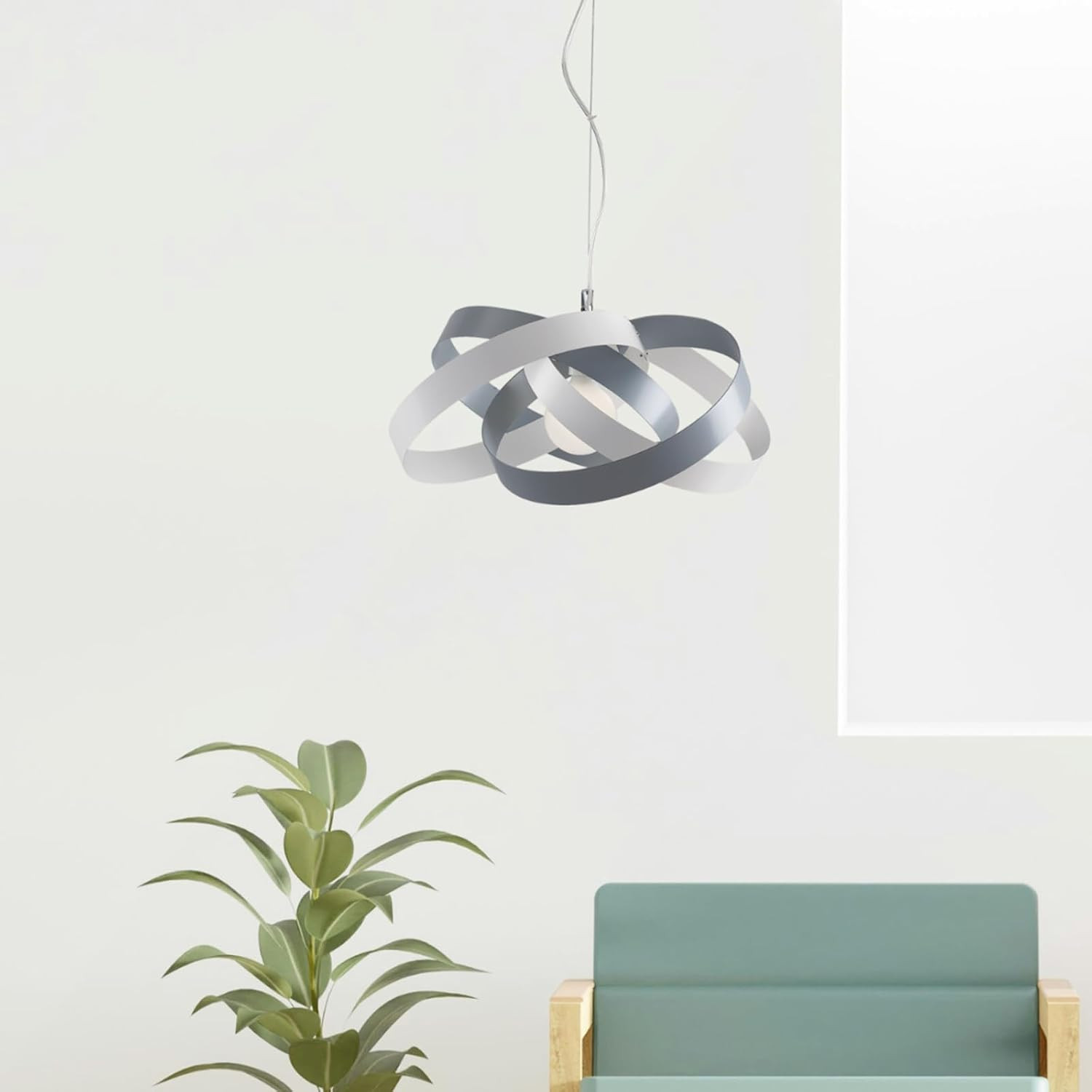 SOSPENSIONE IN FERRO 1XE27 B/GRIGIO