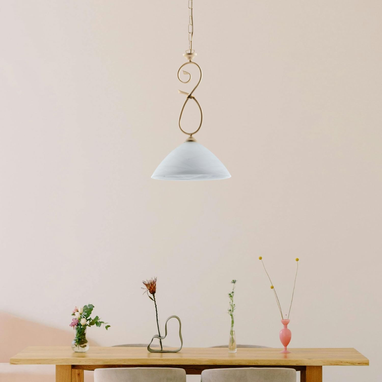 LAMP.IN FERRO 1XE27 55W D.30 AVORIO DECAPE