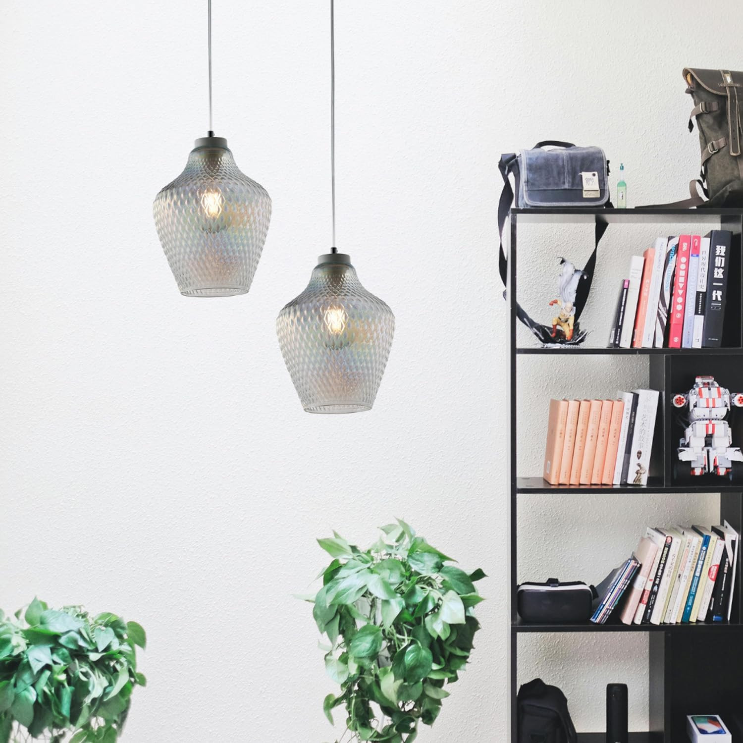 SOSP.IN FERRO 1XE27 55W D.21 VETRO TRASPARENTE