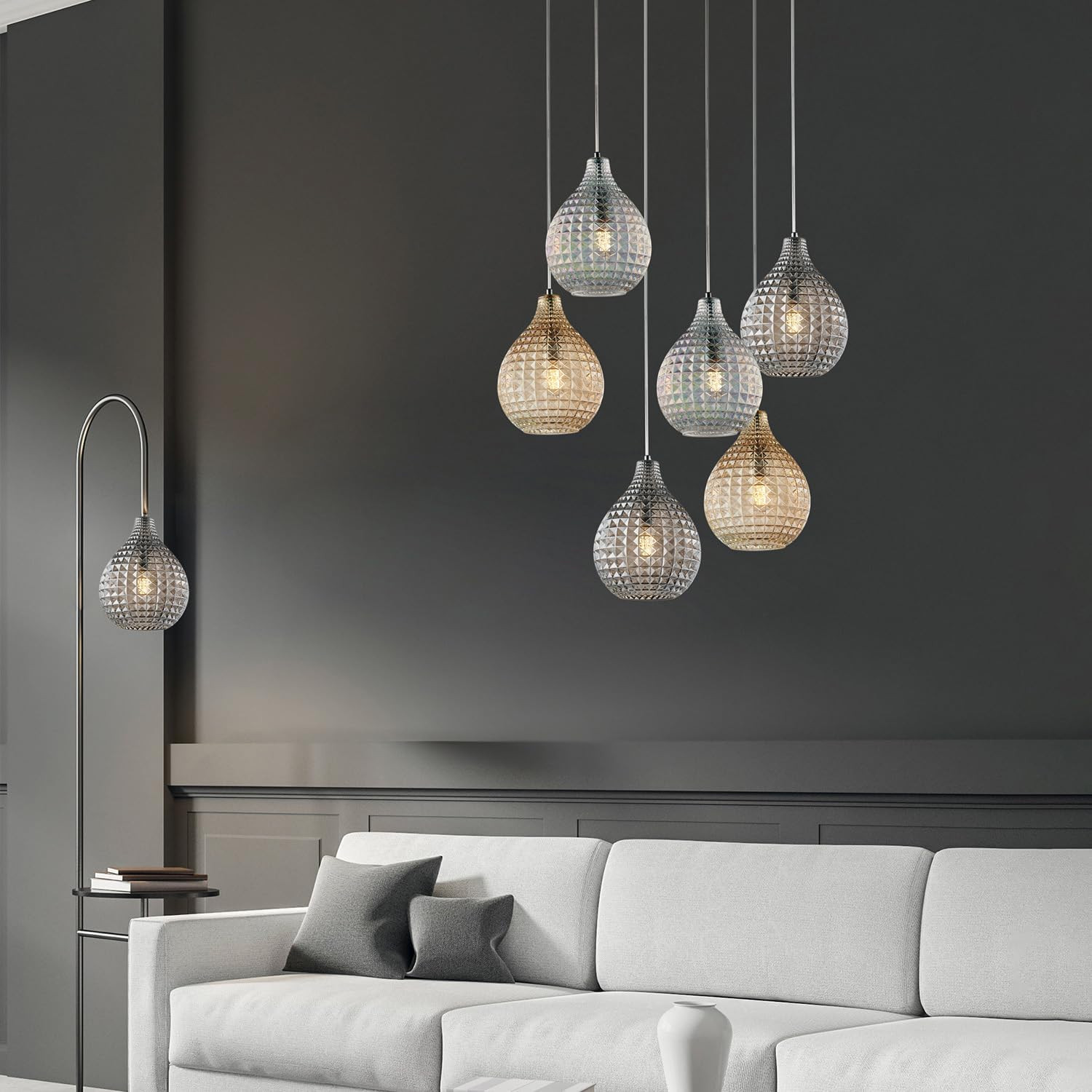 SOSP.IN FERRO 1XE27 55W D.21 VTR TRASPARENTE