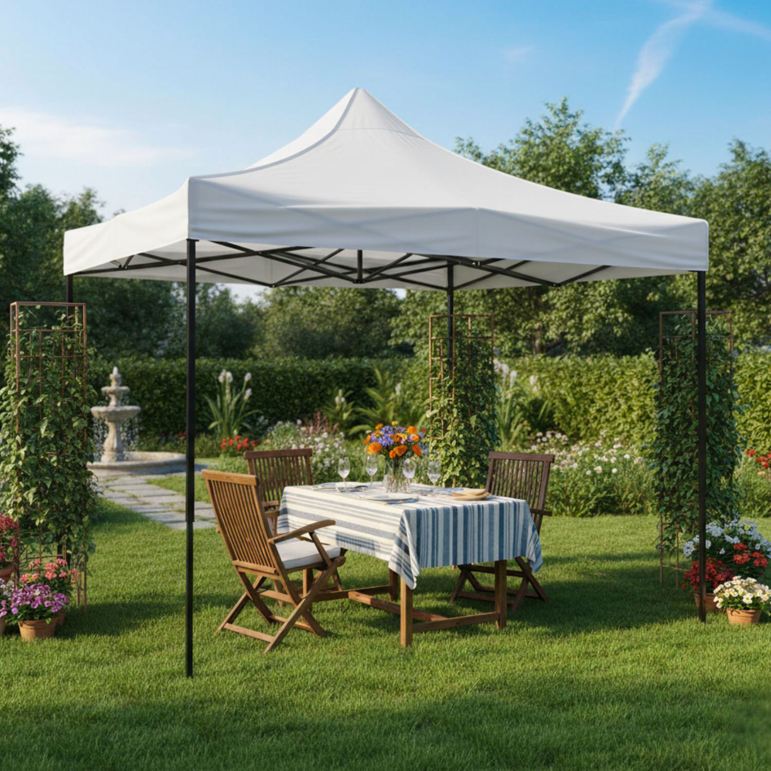 GAZEBO ESTENSIBILE EASY FLEX MT.3X3 BIANCO