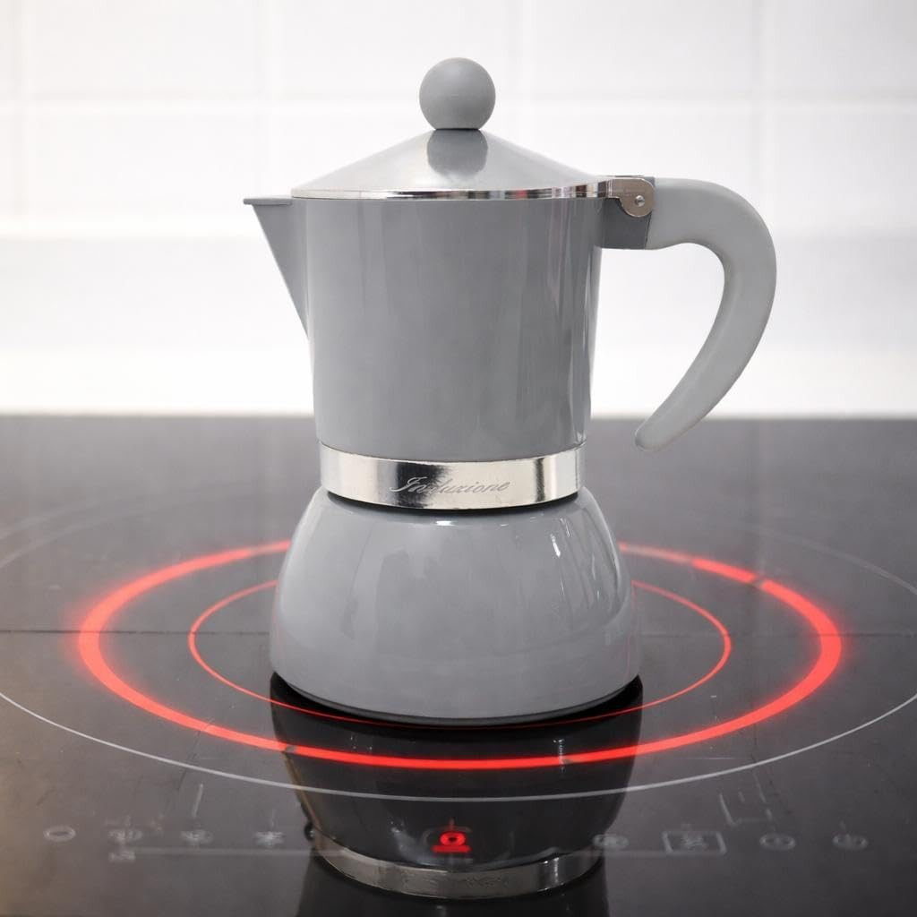 CAFFETTIERA 3TZ. INDUZIONE GRIGIO LUCIDO