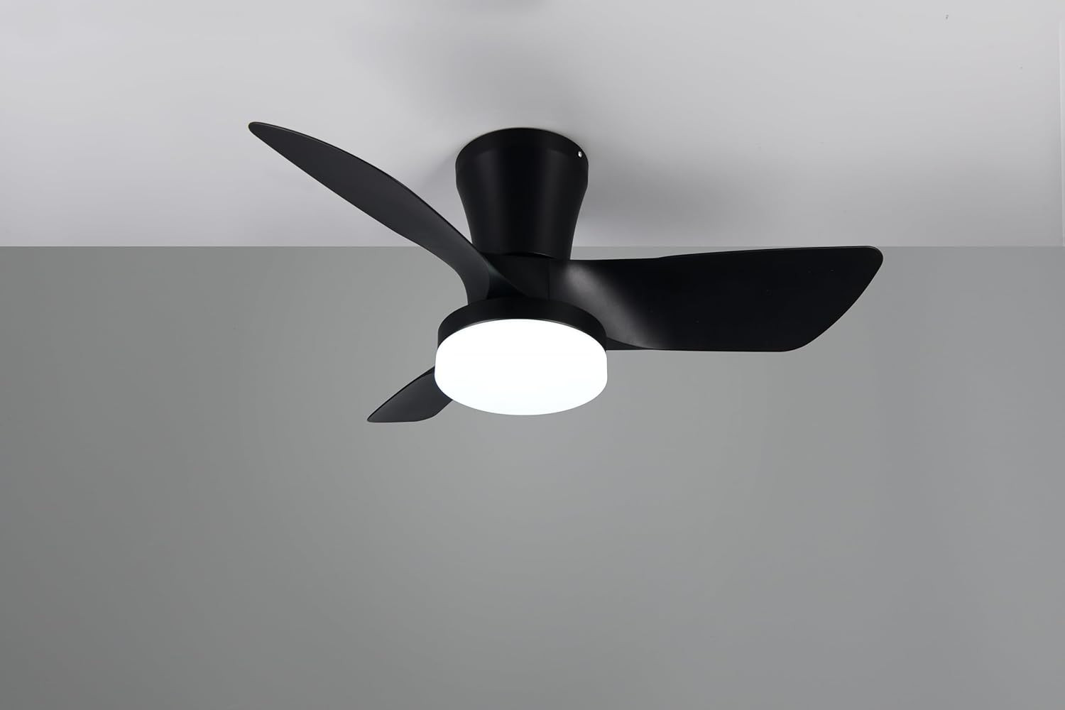 PLAFONIERA VENTILATORE LED CM.76 NERO