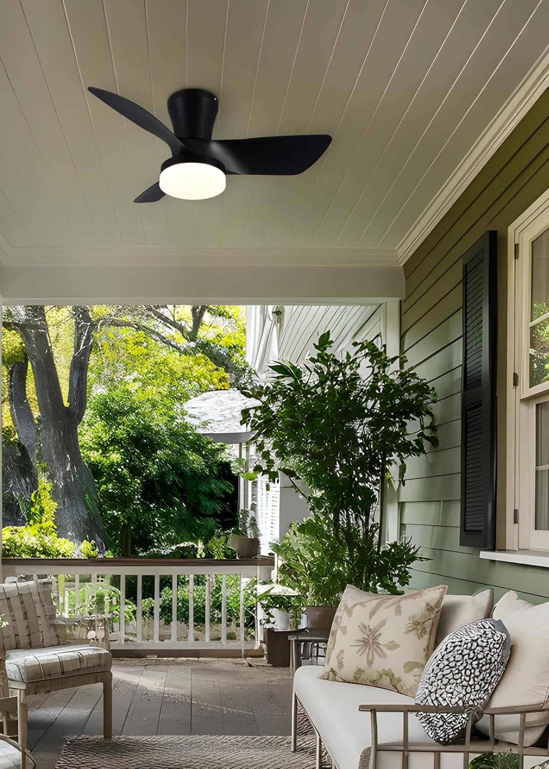 PLAFONIERA VENTILATORE LED CM.76 NERO