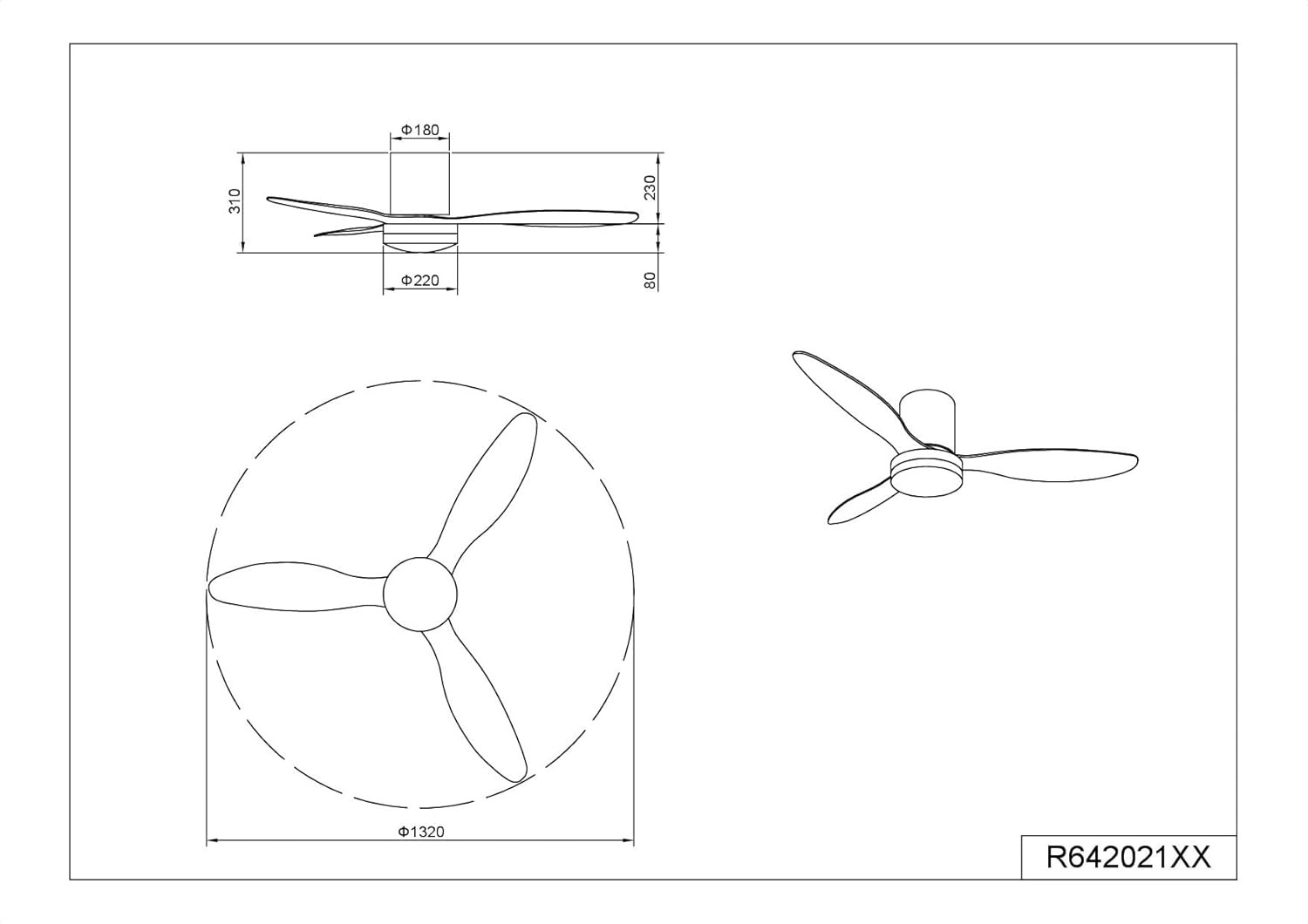 PLAFONIERA VENTILATORE LED CM.132 BIANCA