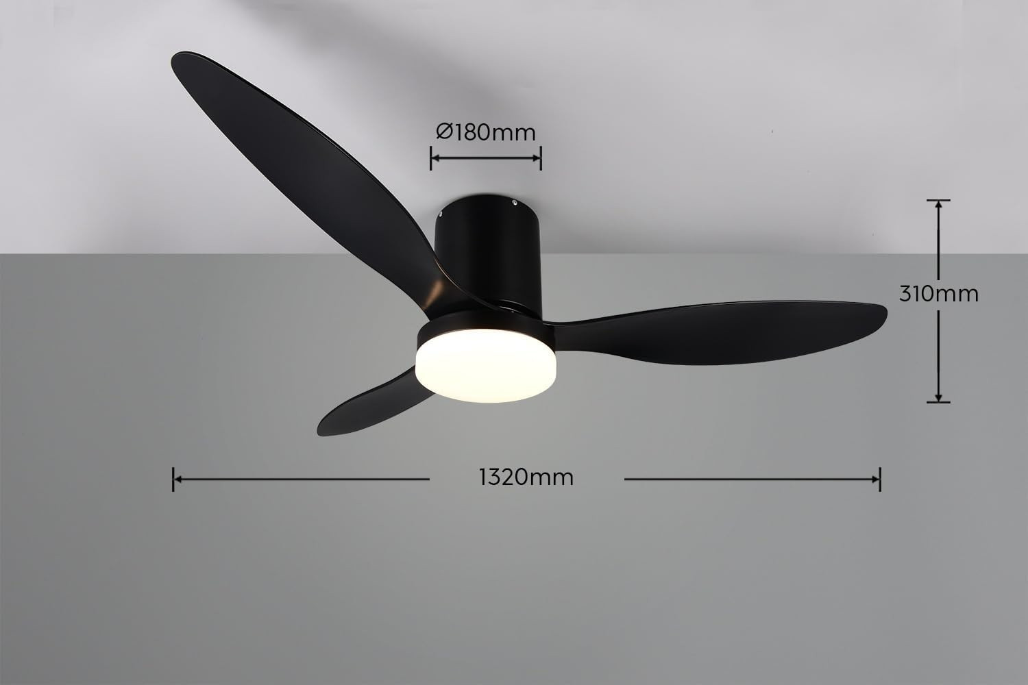 PLAFONIERA VENTILAOTRE LED CM.132 NERO