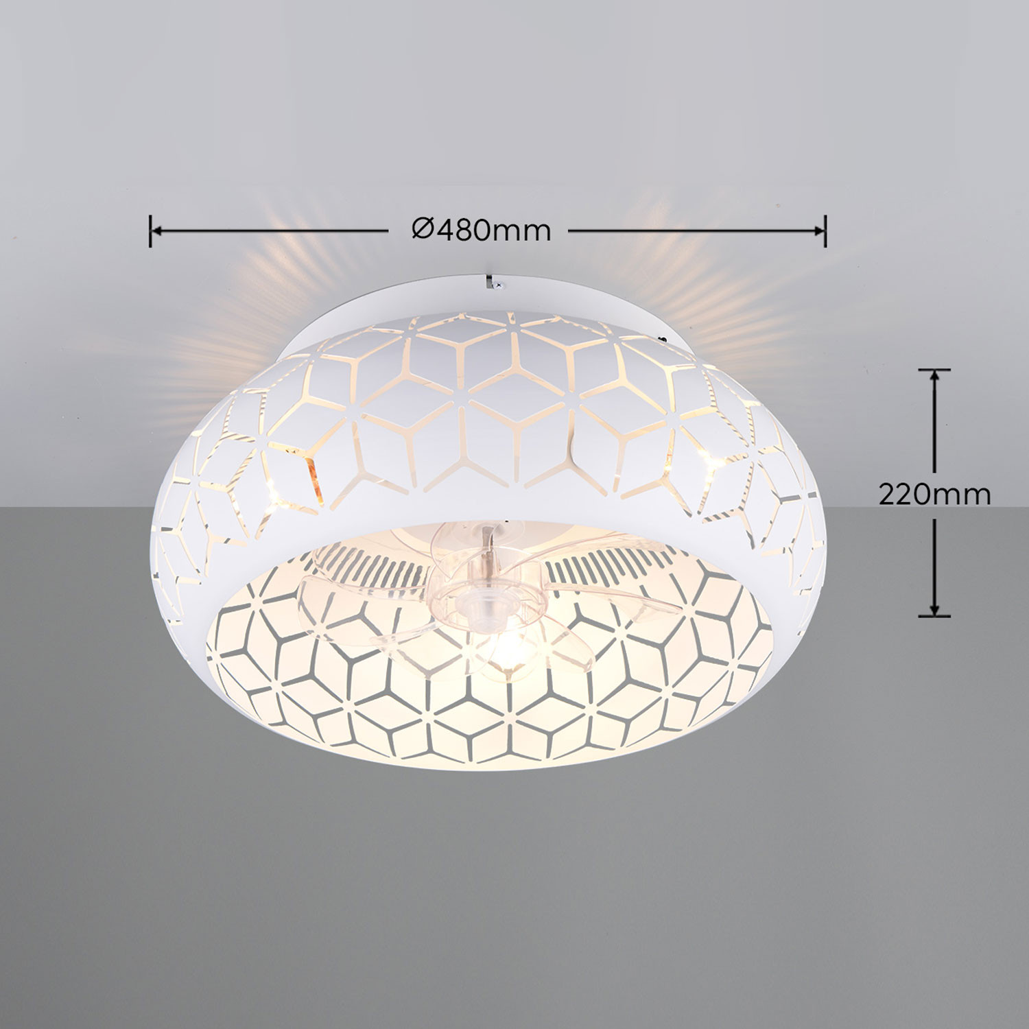 PLAFONIERA VENTILAOTRE METALLO CM.50 BIANCO
