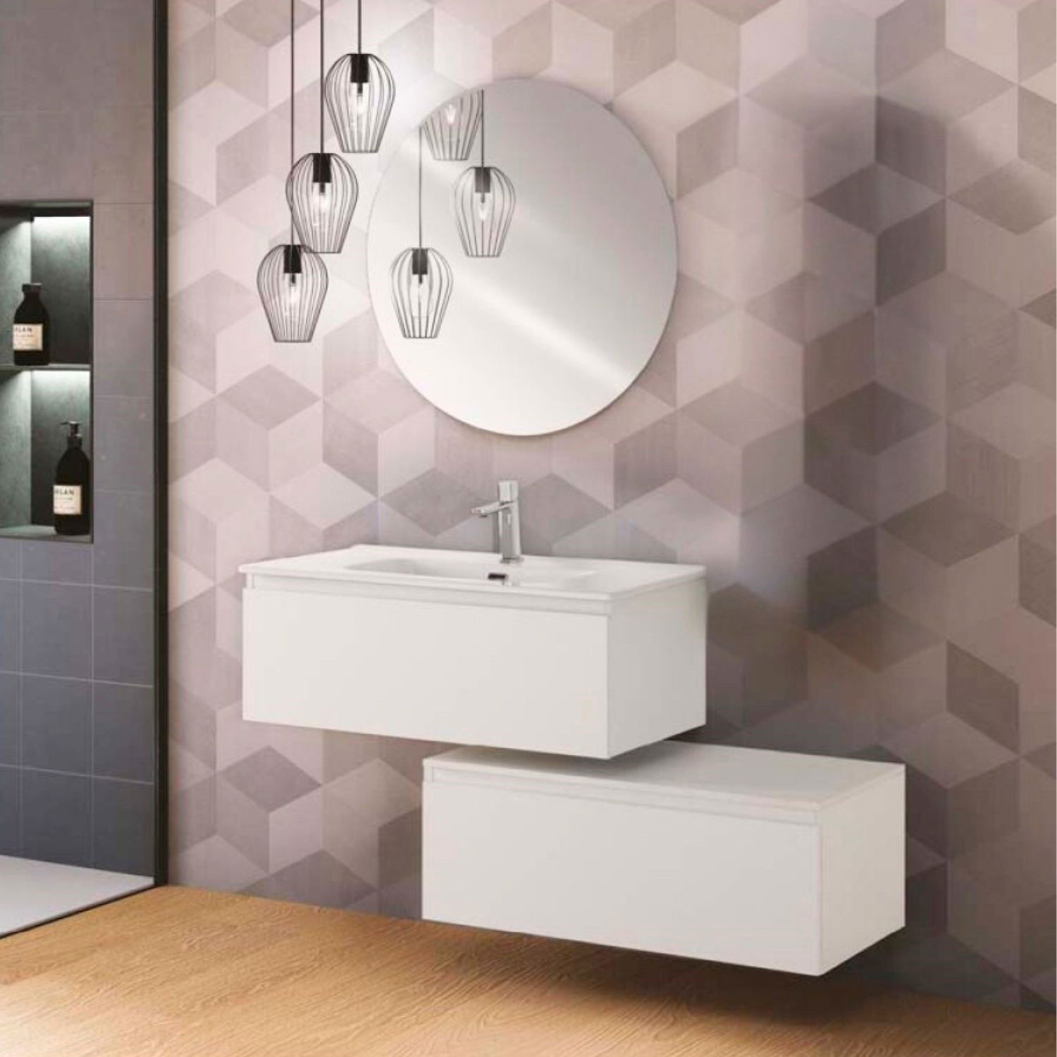 MOBILE BAGNO SOSPESO CM.90 BIANCO F.