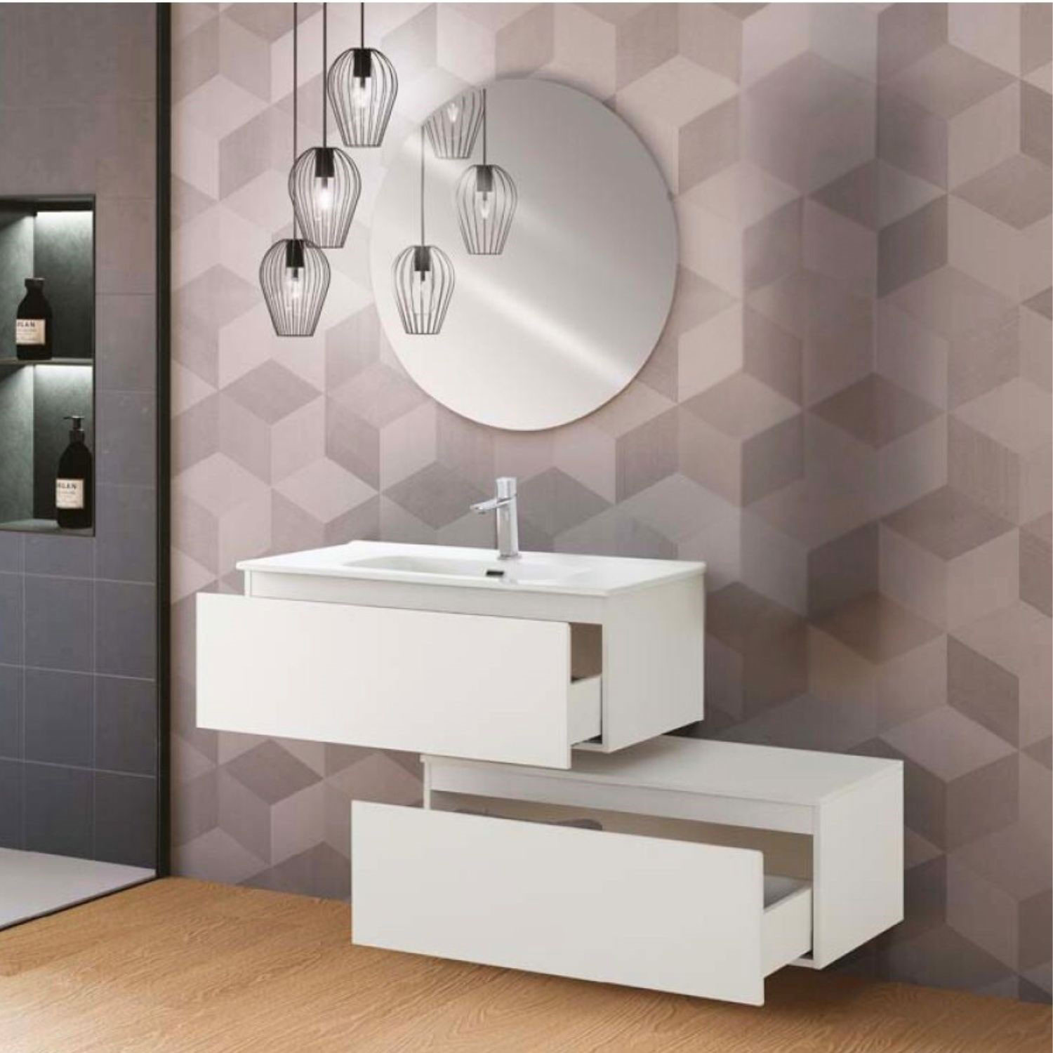MOBILE BAGNO SOSPESO CM.90 BIANCO F.