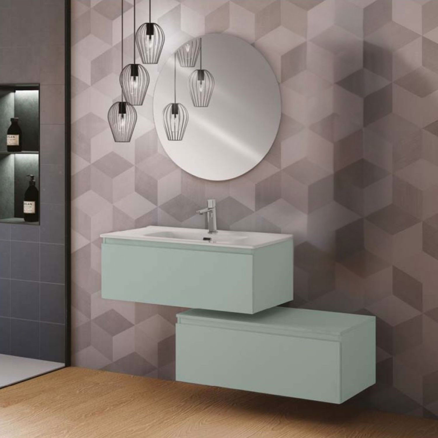 MOBILE BAGNO SOSPESO CM.90 VERDE