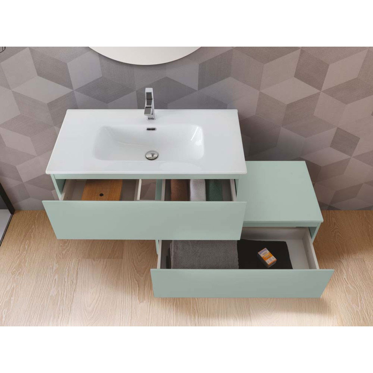MOBILE BAGNO SOSPESO CM.90 VERDE