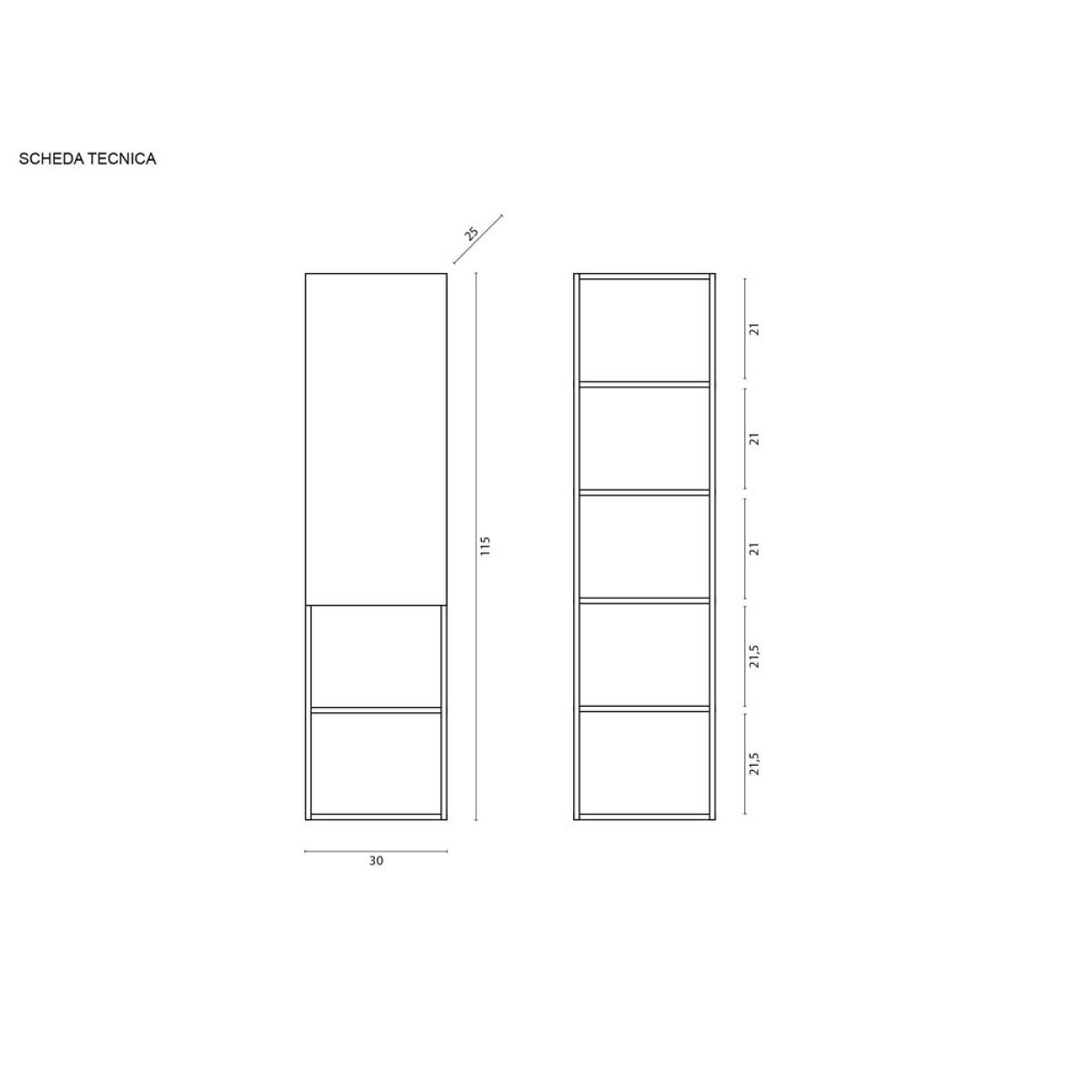 PENSILE 1 ANTA CM.115X30 BIANCO