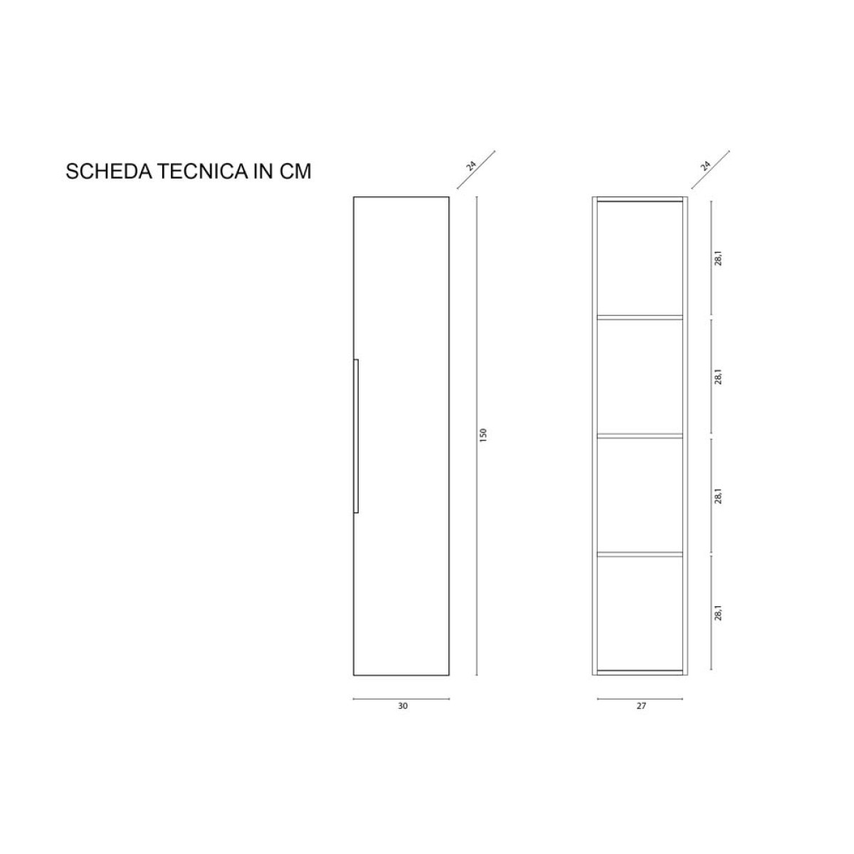PENSILE CANNETTATO CM.30X150 ROSA