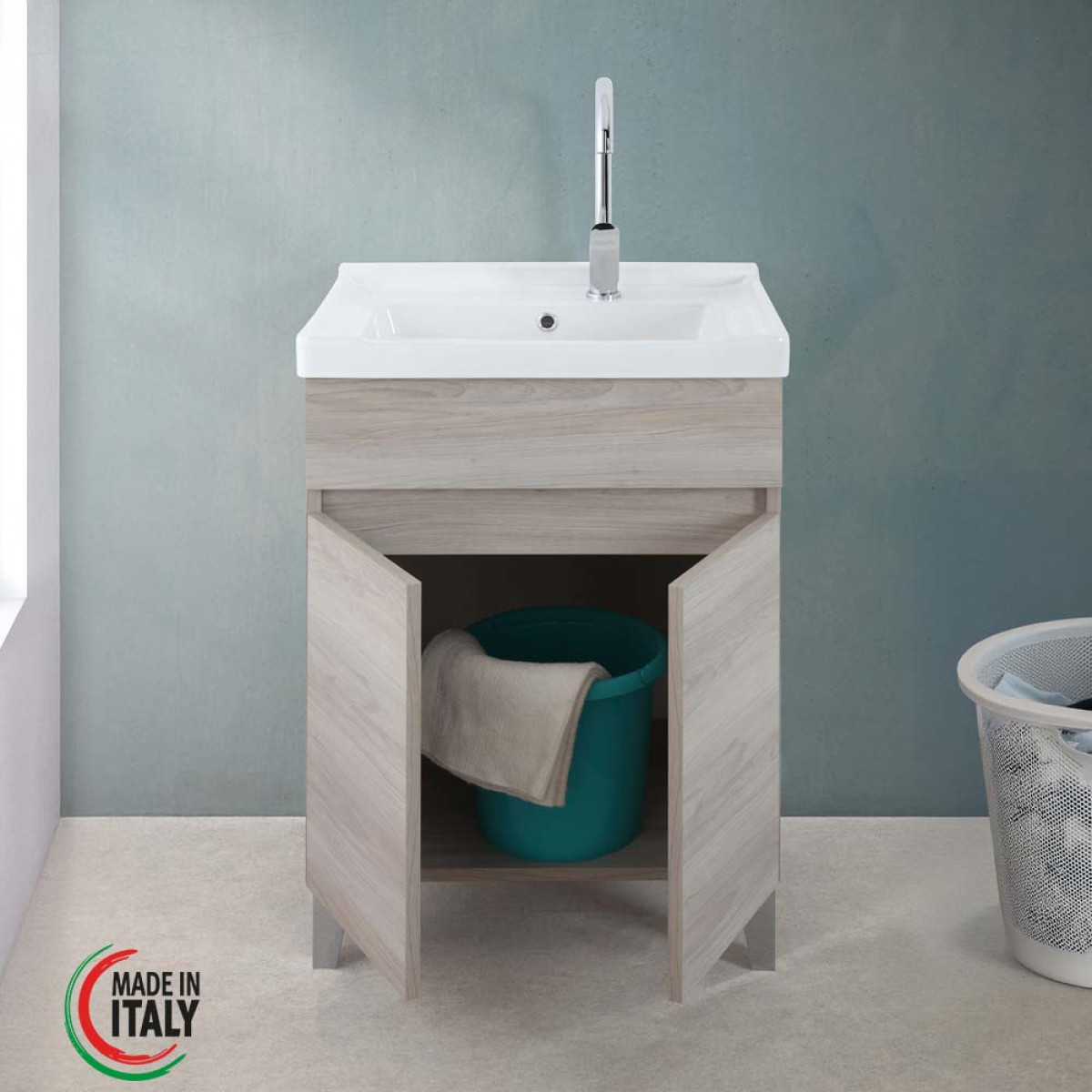 LAVATOIO CM.60X48 ROVERE GRIGIO