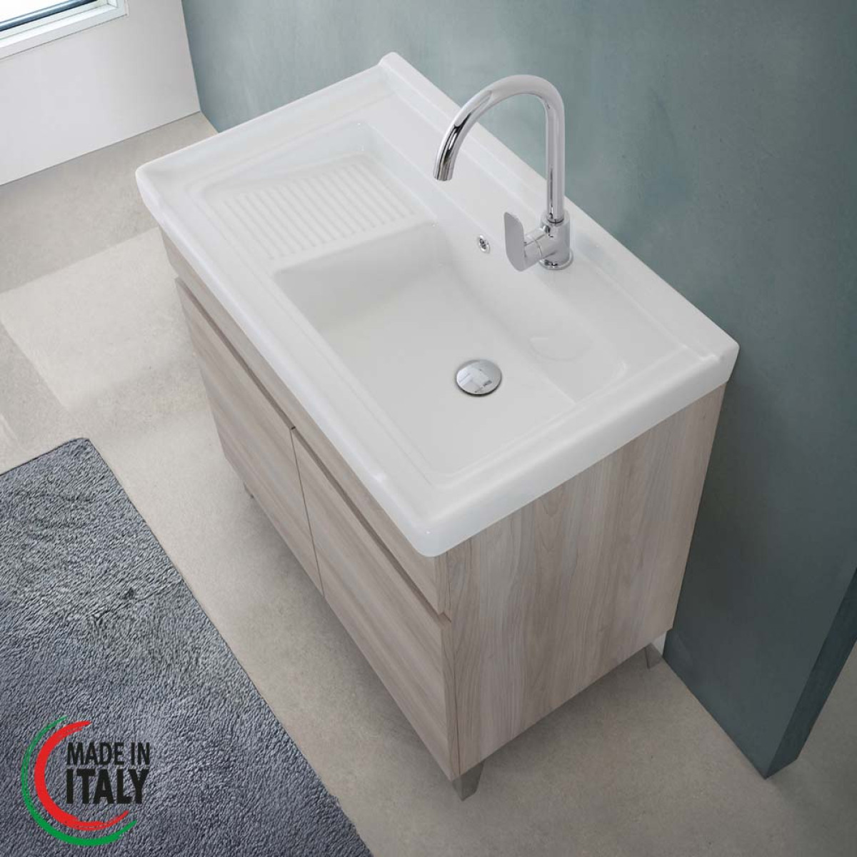 LAVATOIO CM.80X48 ROVERE GRIGIO