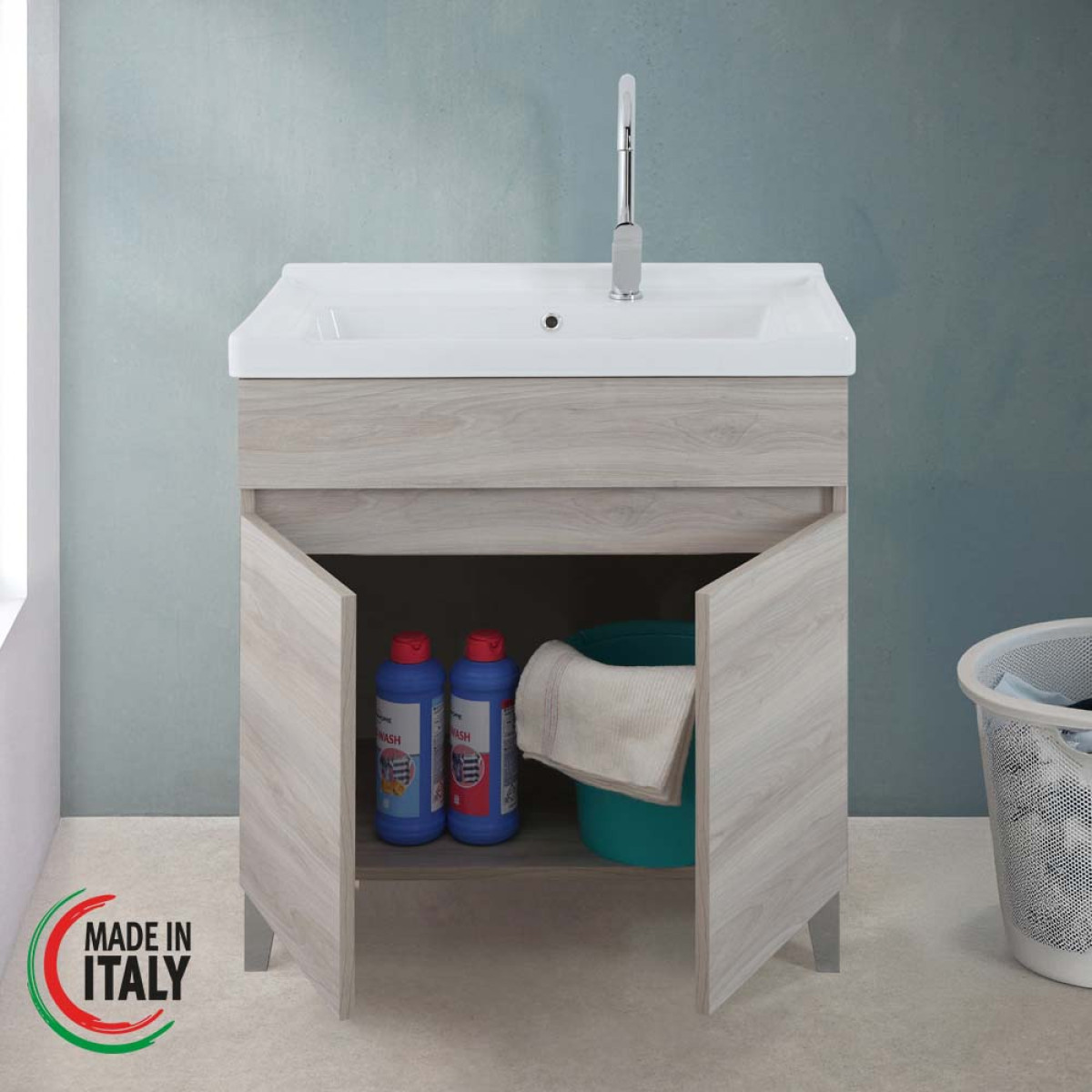 LAVATOIO CM.80X48 ROVERE GRIGIO