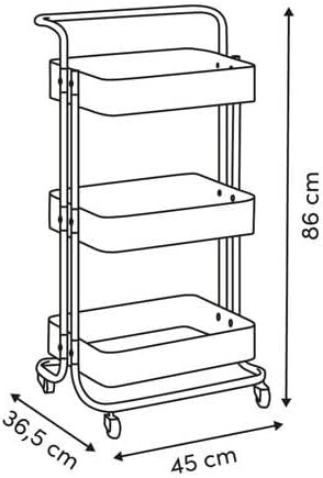 CARRELLO C/RUOTE METALLO 3P.MOGANO