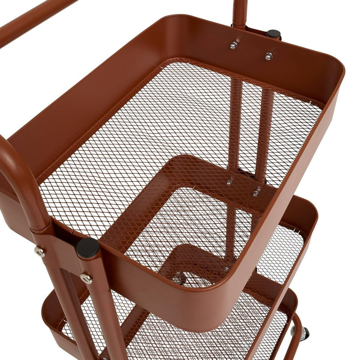 CARRELLO C/RUOTE METALLO 3P.MOGANO