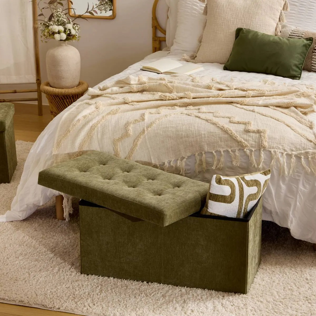 POUF PIEGHIEVOLE DOPPIO LYSANDRE CM.76 VERDE