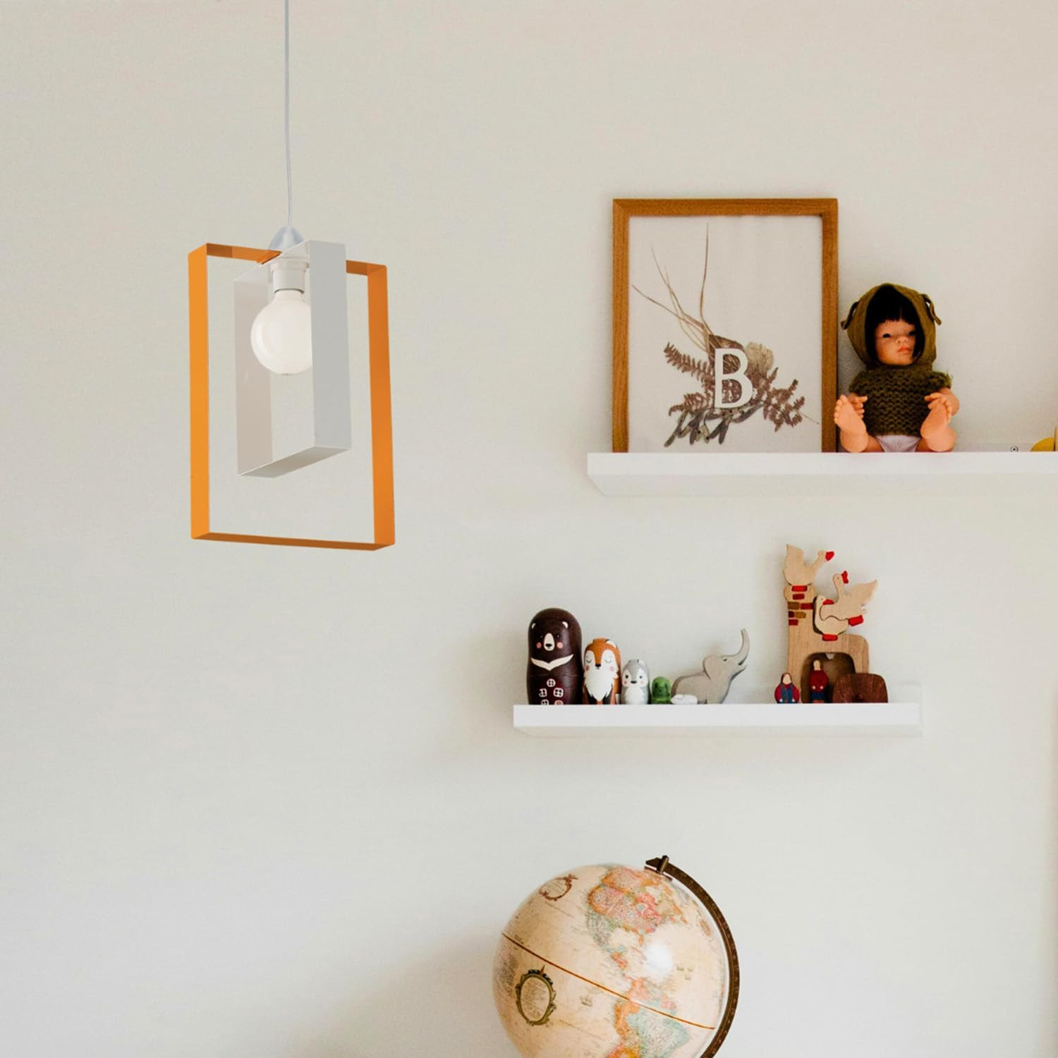 SOSP.FERRO D.25 1XE27 55W B.CO/ARANCIO