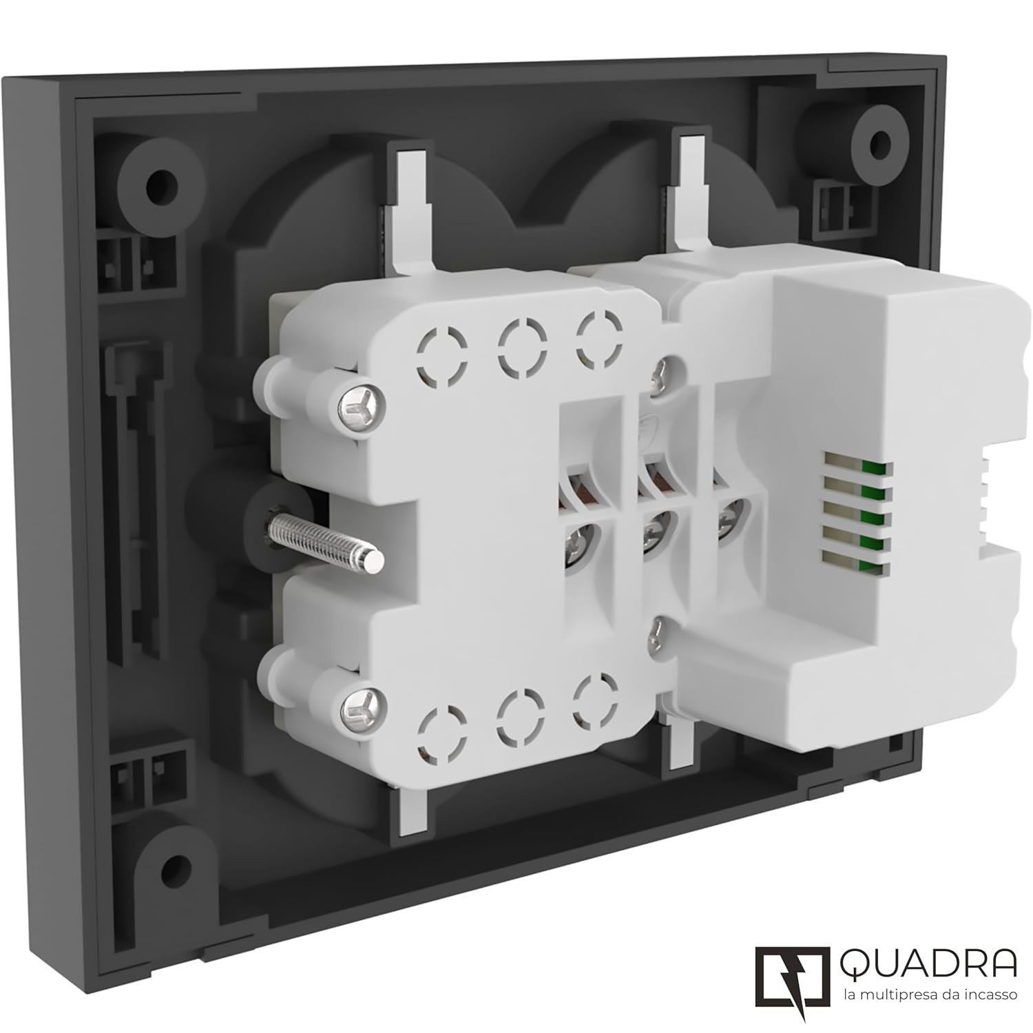 MULTIPRESA INCASSO 4PRESE 2USB NERO