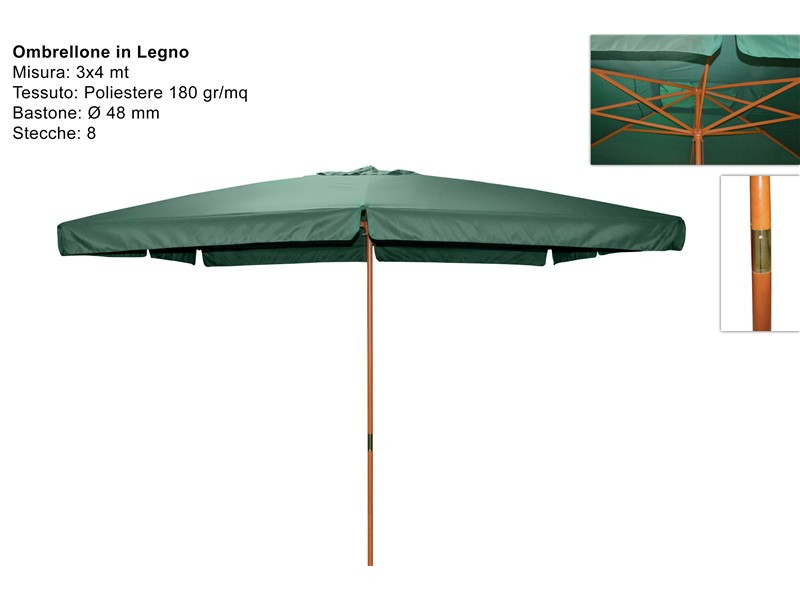 OMBRELLONE LEGNO VERDE 3X4 VERDE