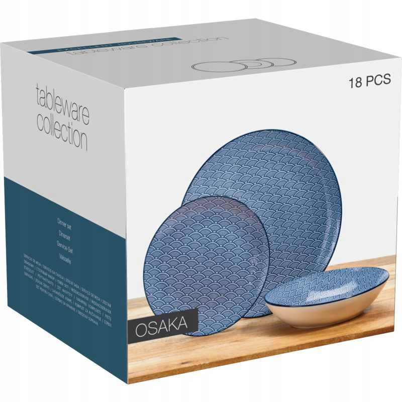 SERVIZIO DA TAVOLA PORCELLAN GIAPPONESE PZ.18 BLU